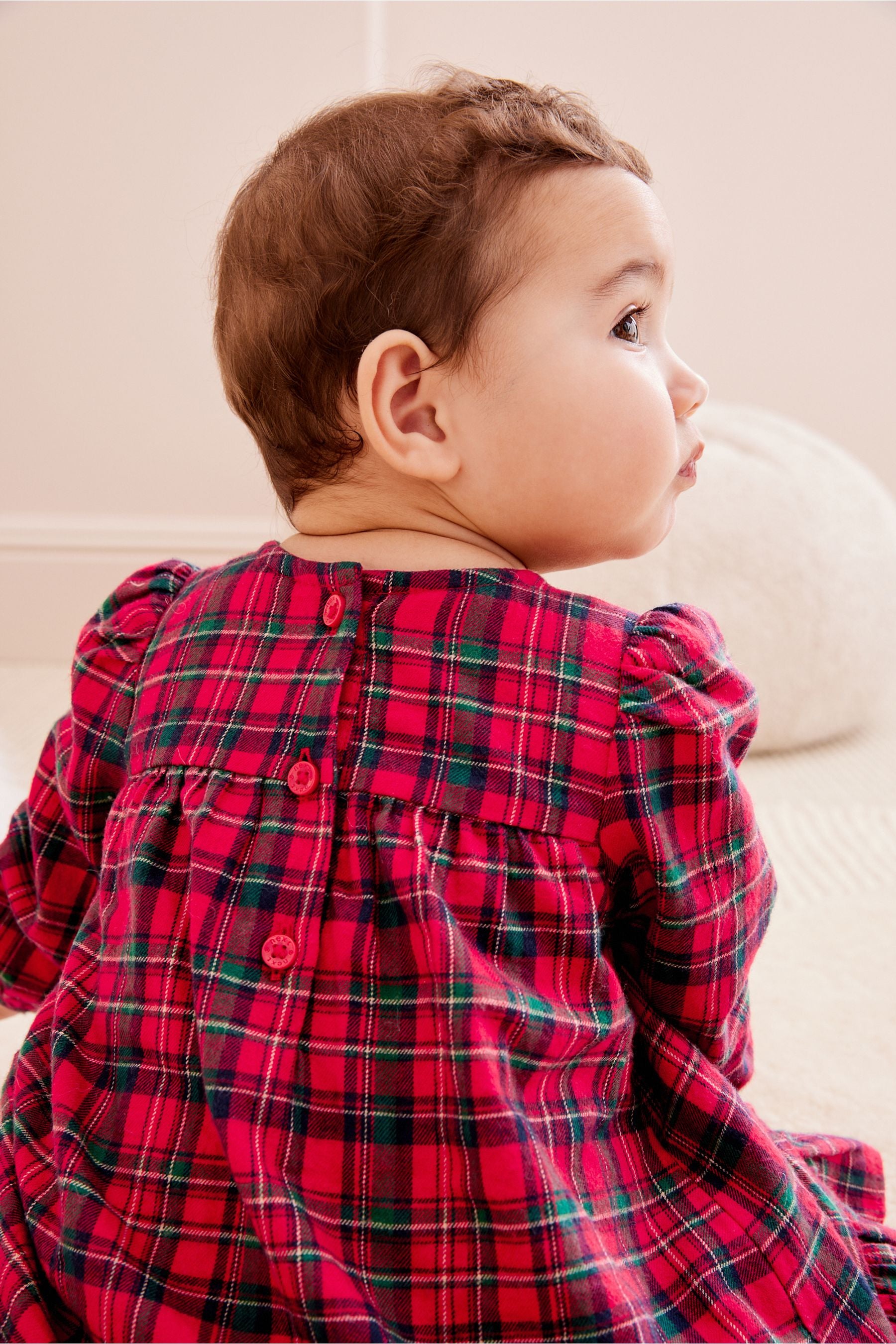 Red Baby Check Woven Dress (0mths-2yrs)