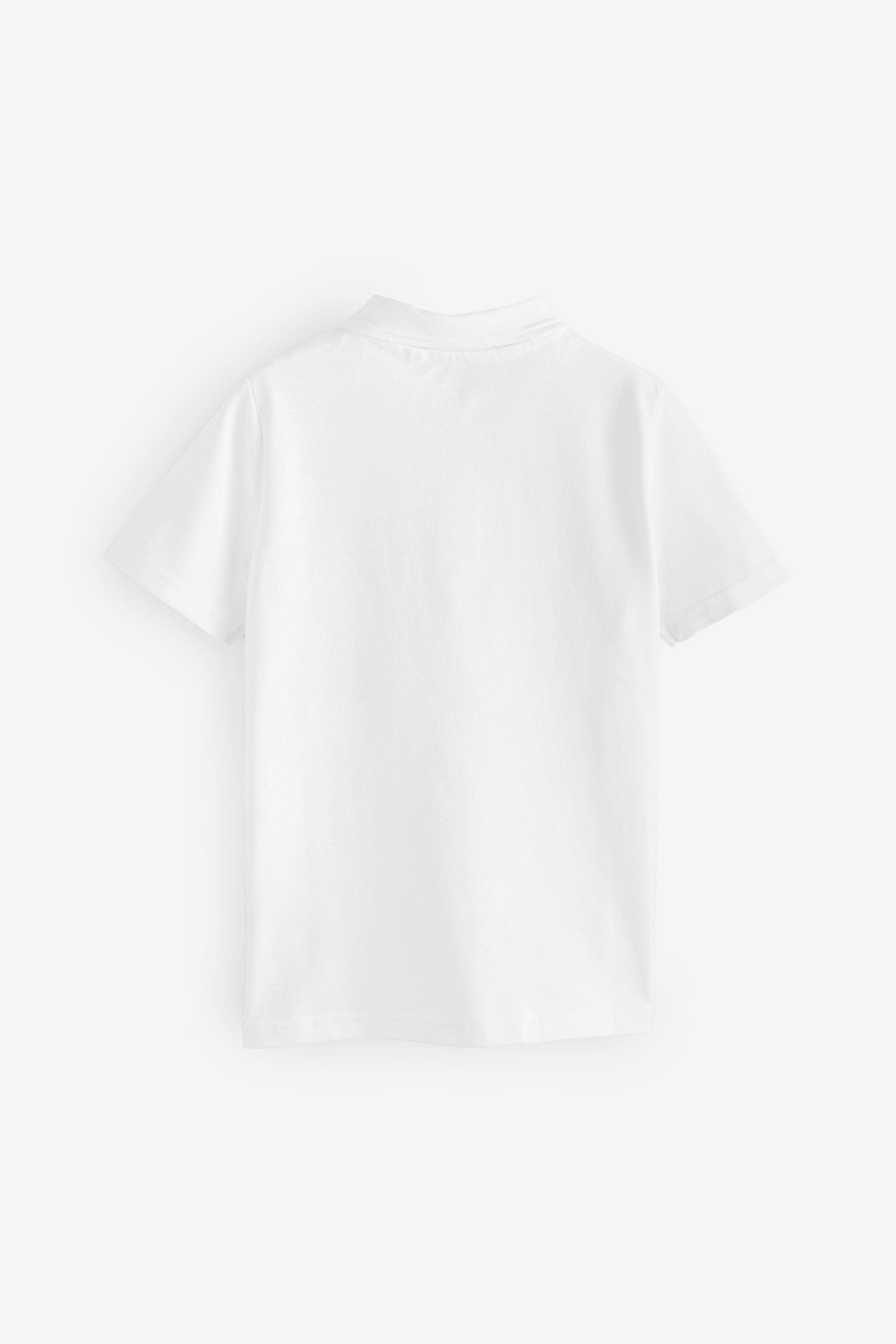 White Cotton School Short Sleeve Polo Shirts (3-16yrs)