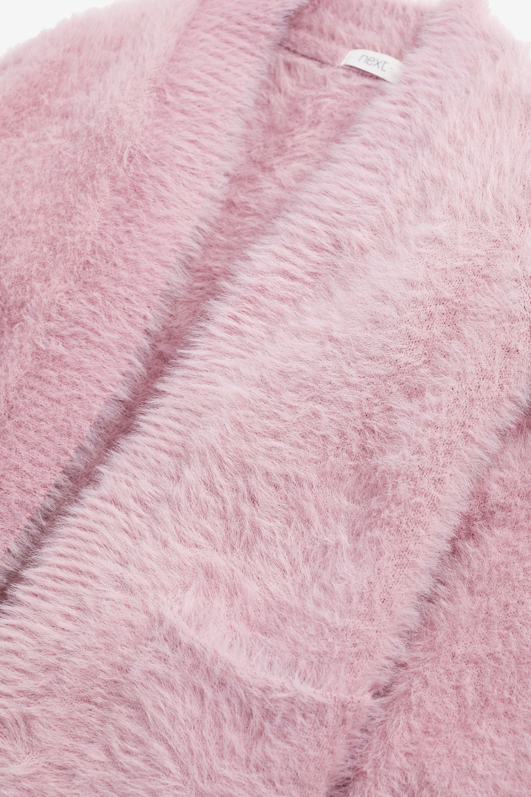 Blush Pink Fluffy Long Cardigan (3-16yrs)