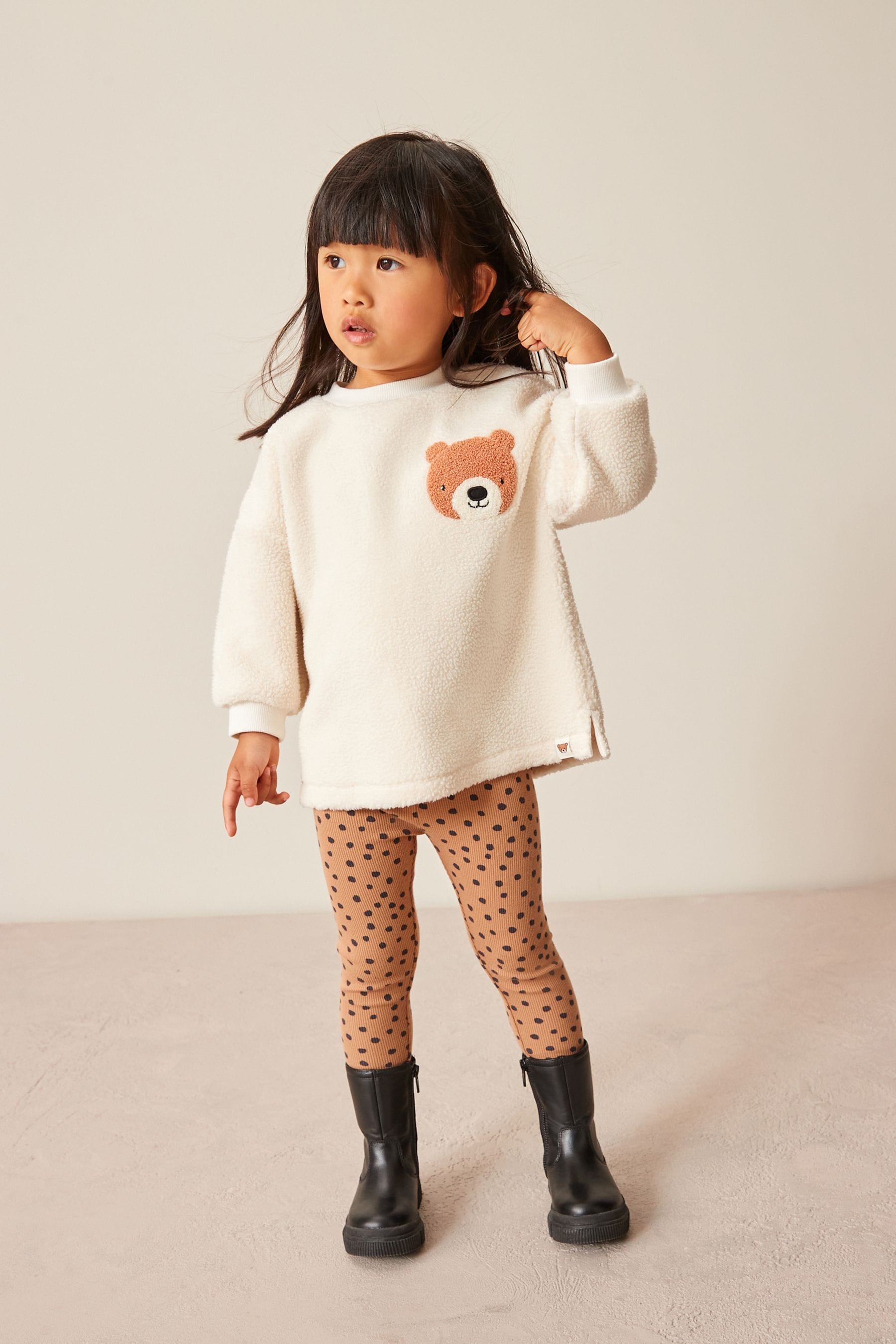 Cream Borg Character Sweat and Leggings Set (3mths-7yrs)