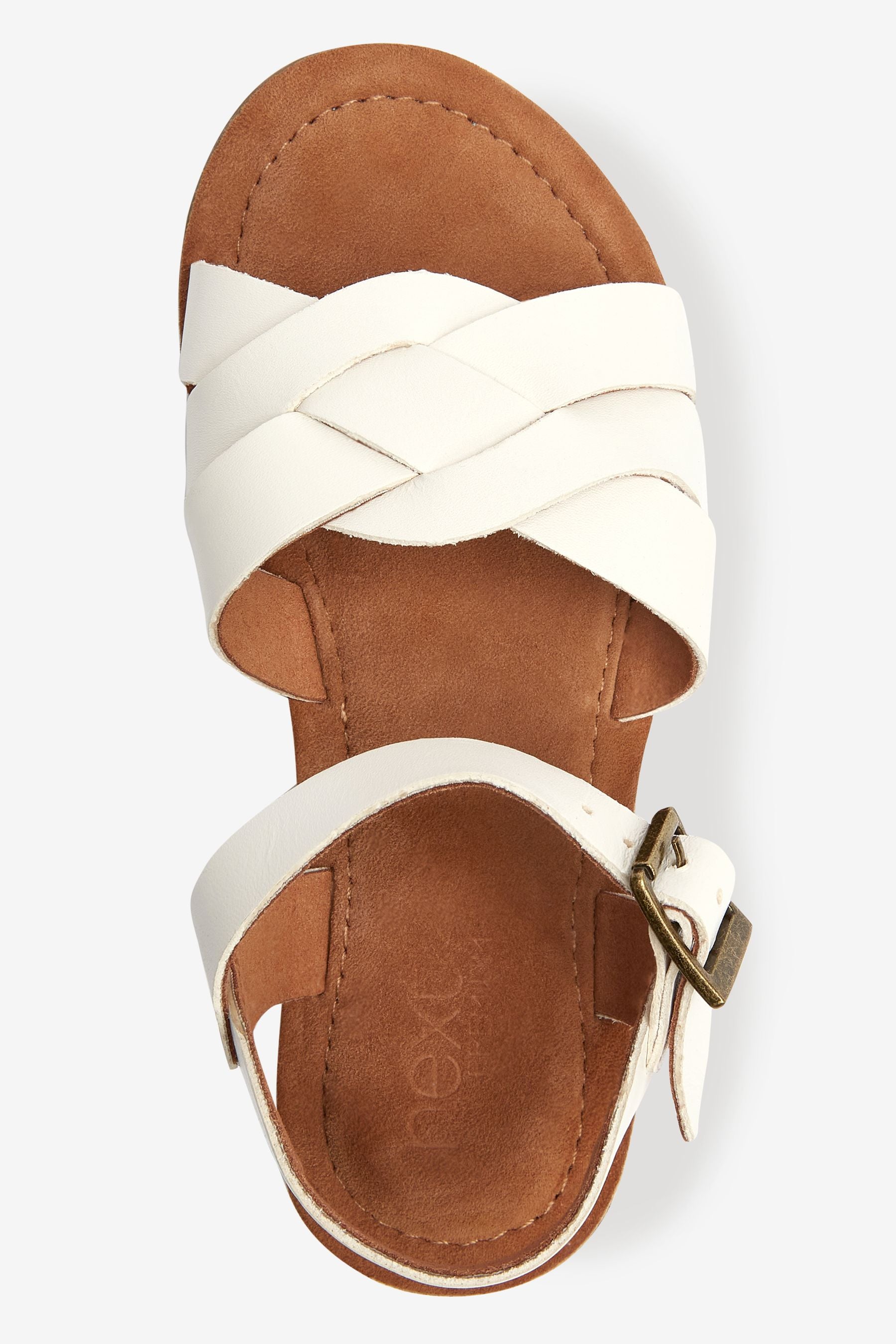 White Premium Woven Leather Sandals