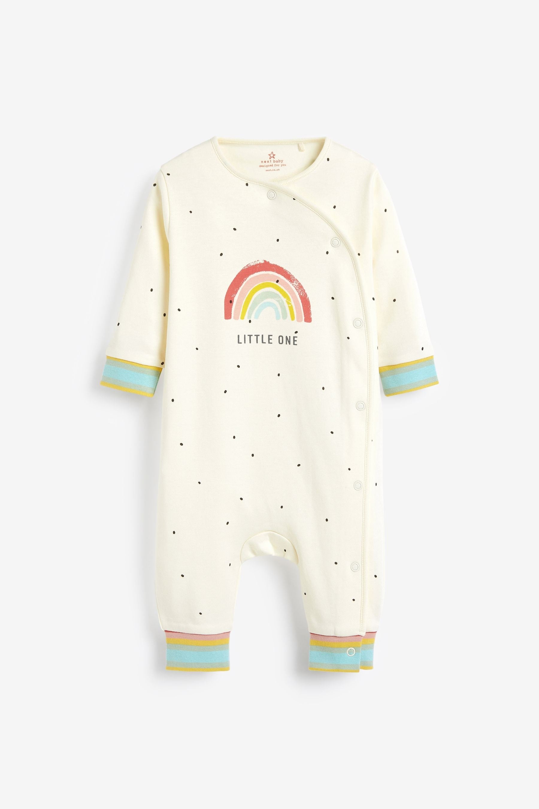 Cream Bright Rainbows 3 Pack Baby Footless Sleepsuits (0-3yrs)