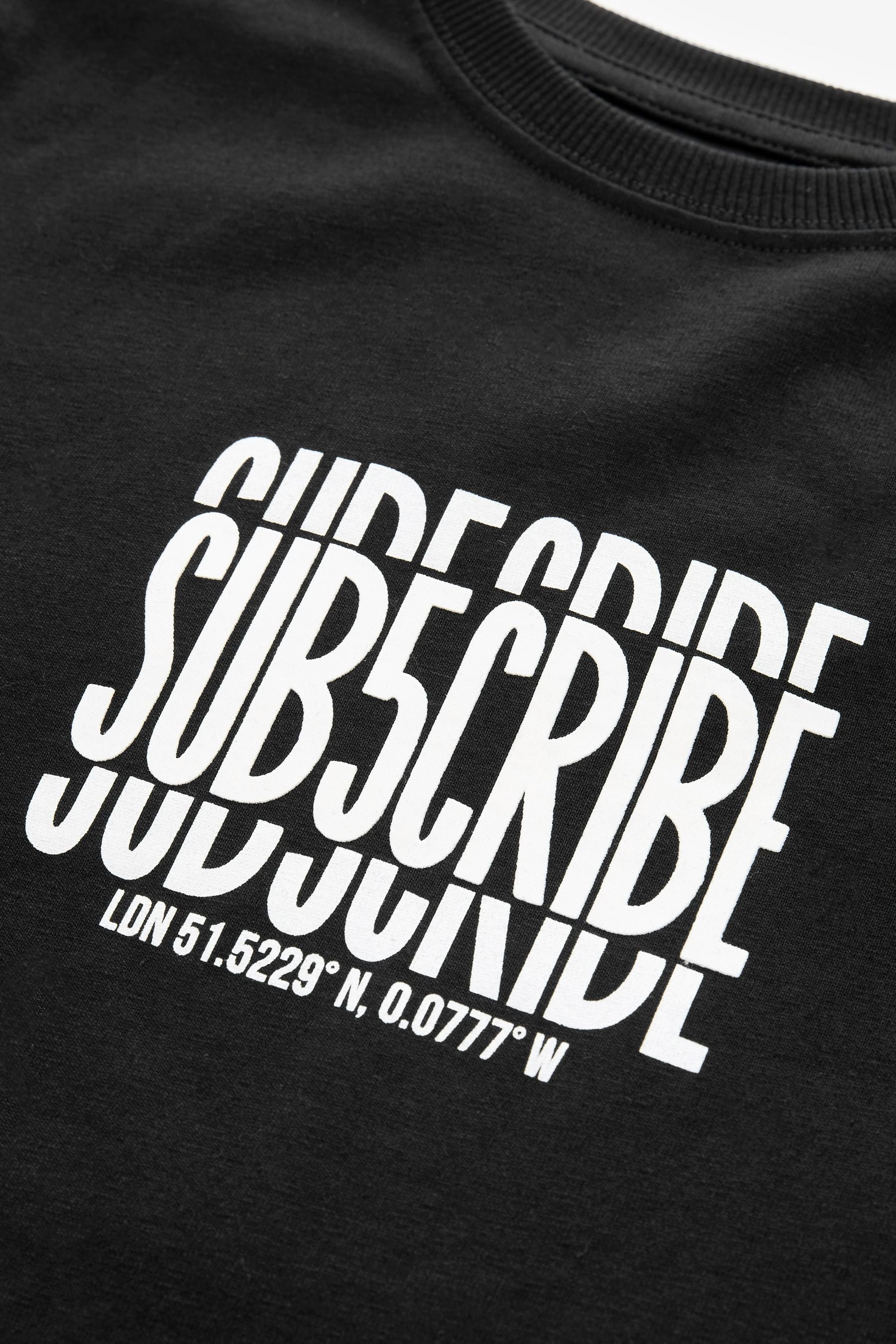 Black Subscribe Oversized T-Shirt (3-16yrs)