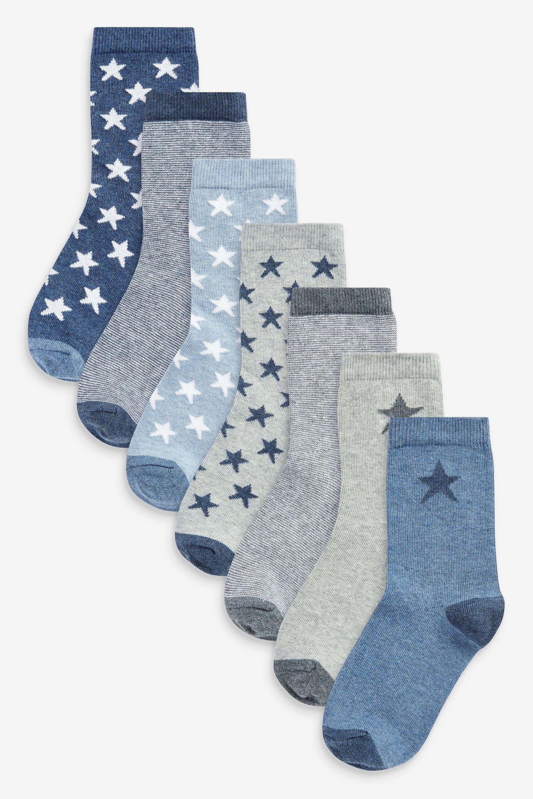 Blue Stars Cotton Rich Socks 7 Pack