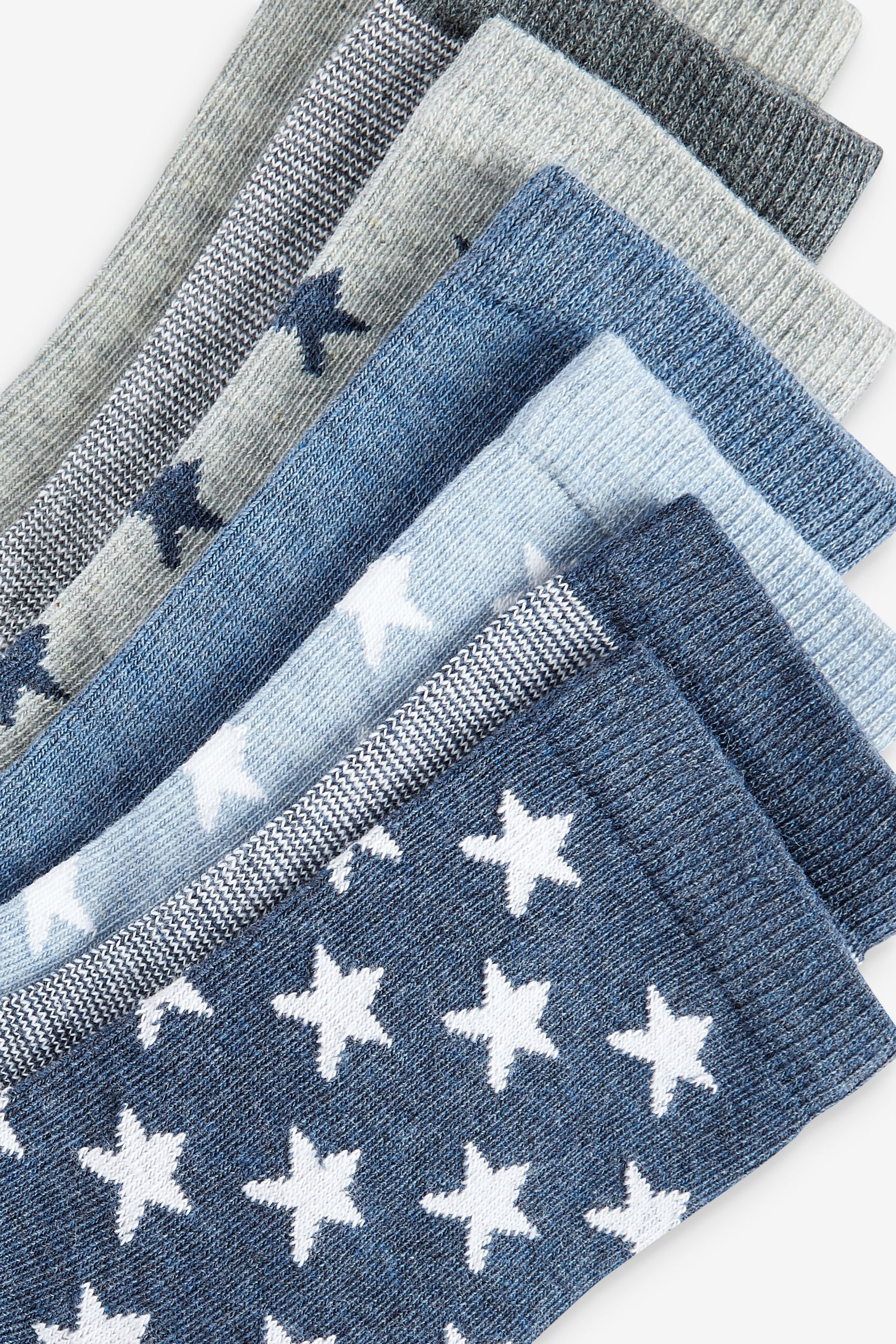 Blue Stars Cotton Rich Socks 7 Pack