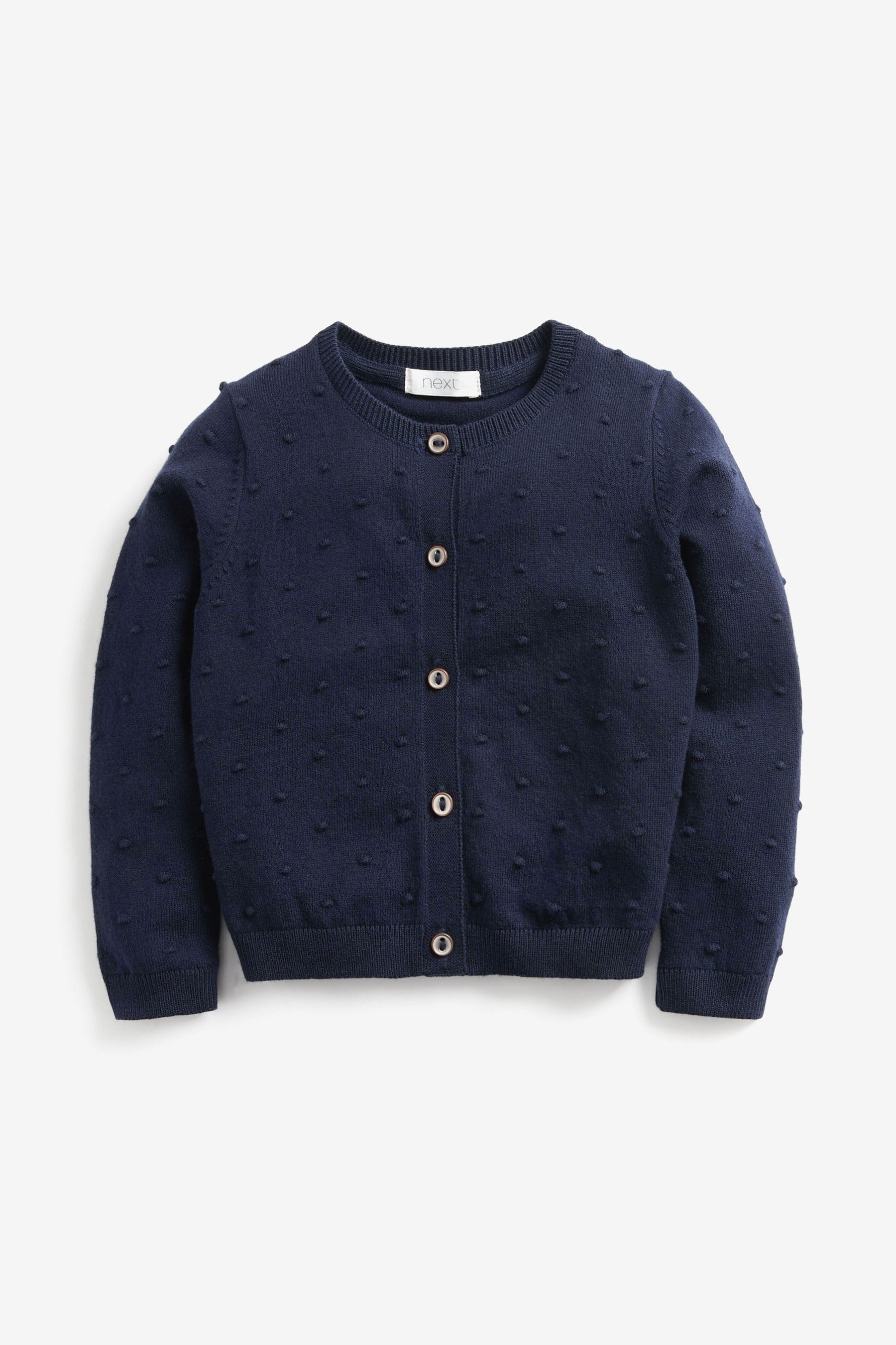 Navy Bobble Cardigan (3mths-10yrs)