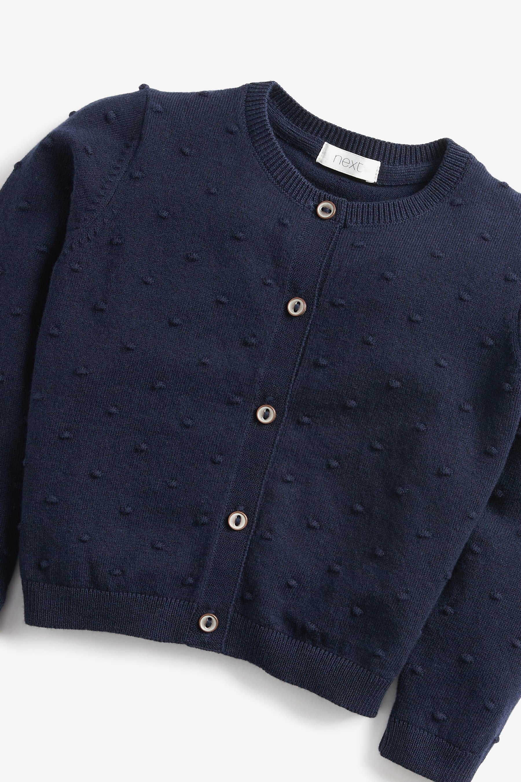 Navy Bobble Cardigan (3mths-10yrs)