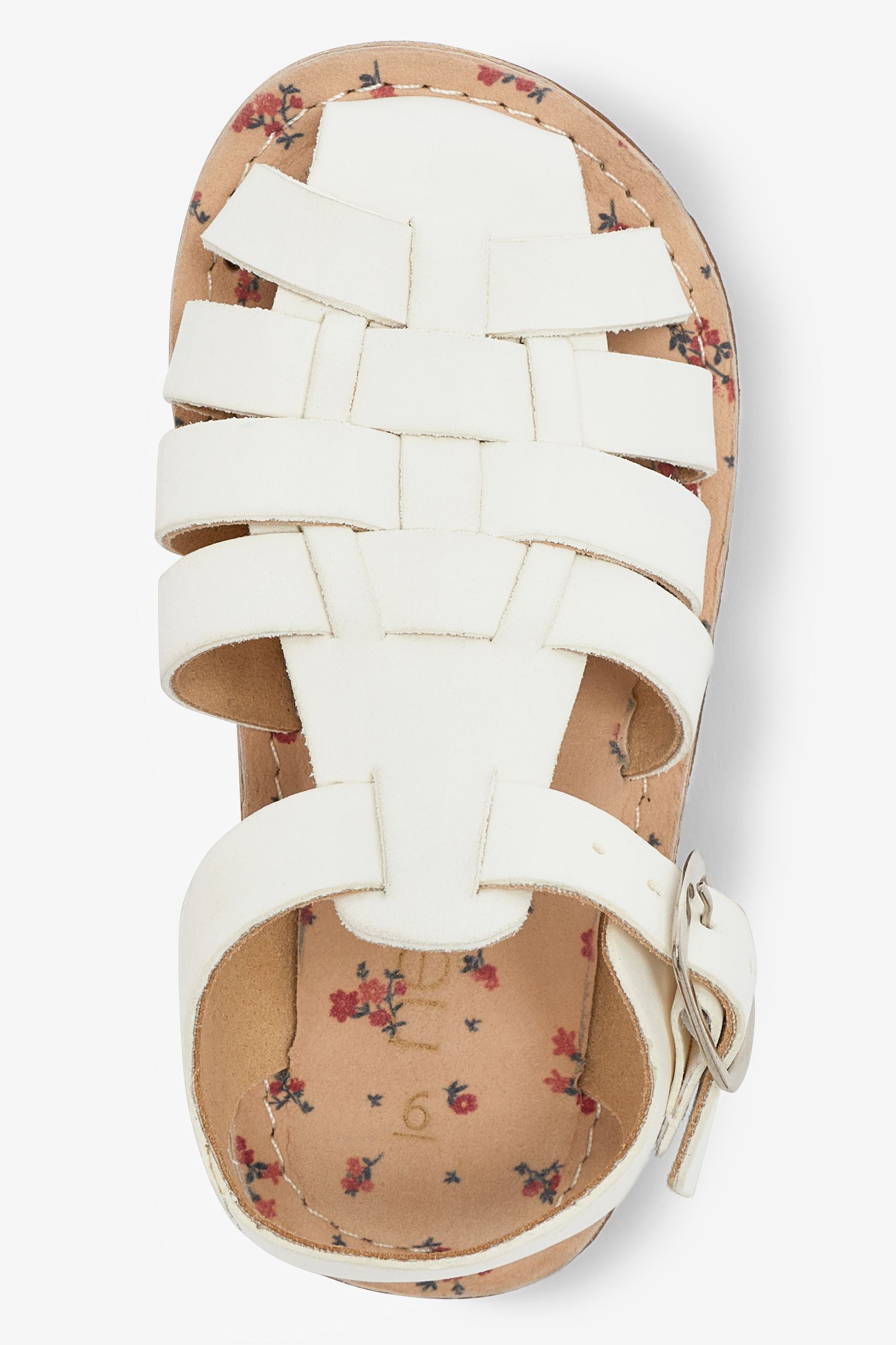 White Leather Little Luxe Fisherman Sandals