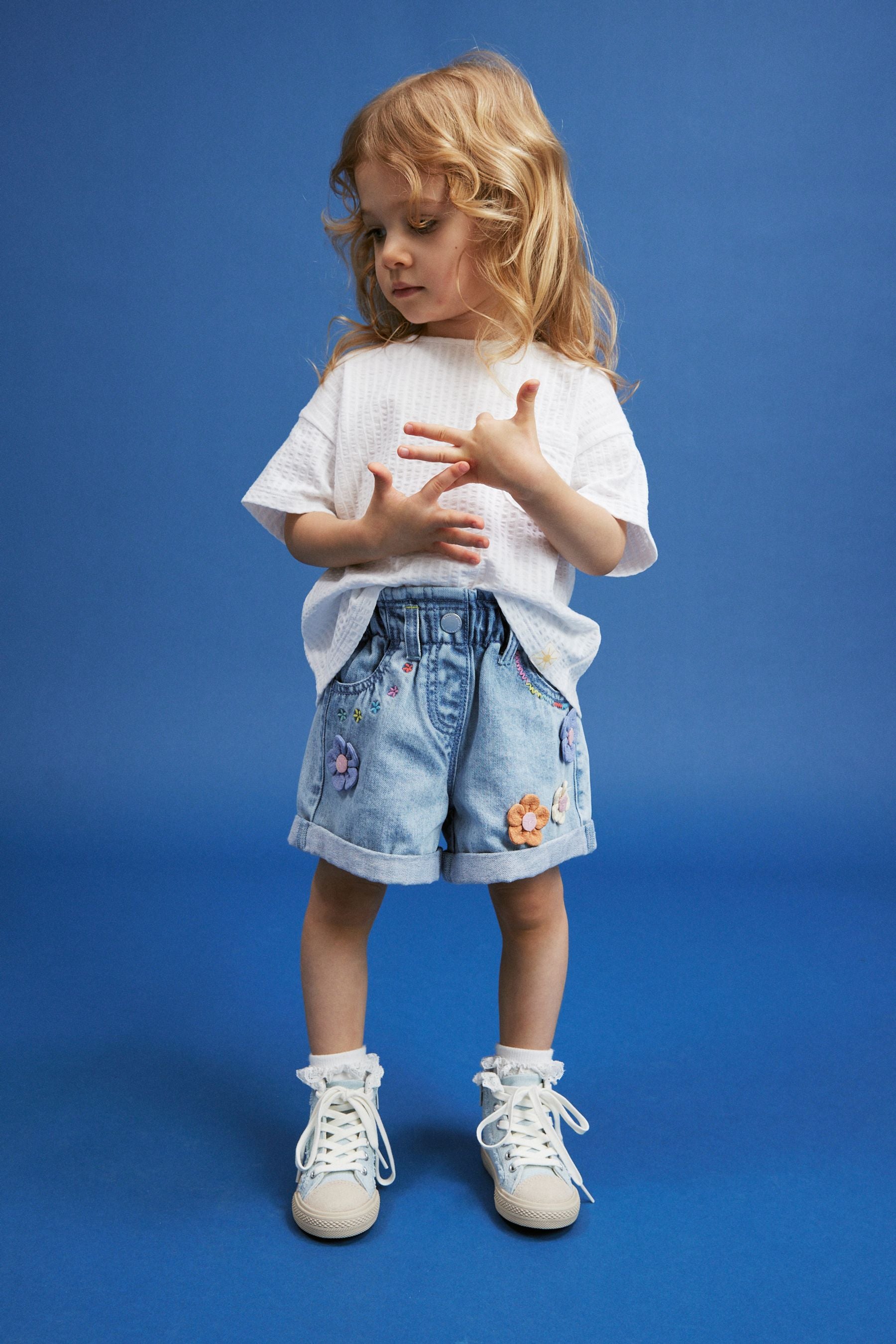 Denim 3D Flower Shorts (3mths-7yrs)