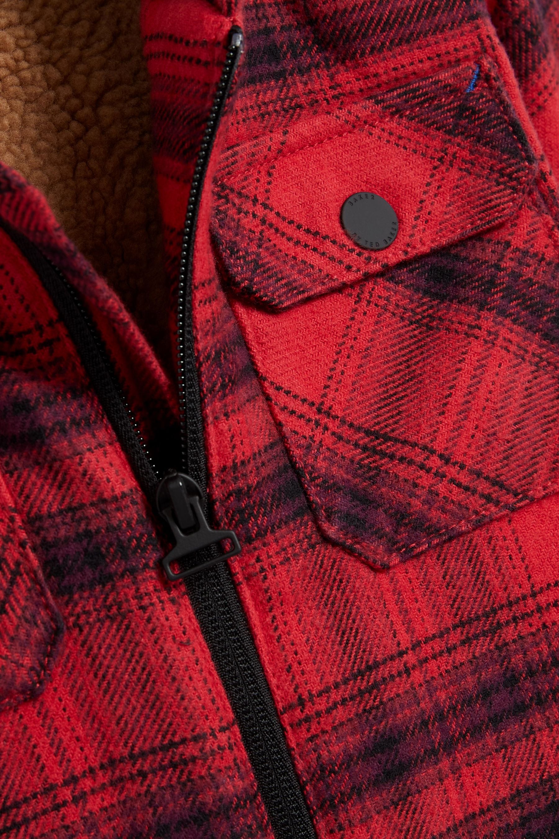 Baker by Ted Baker Red Check Shacket