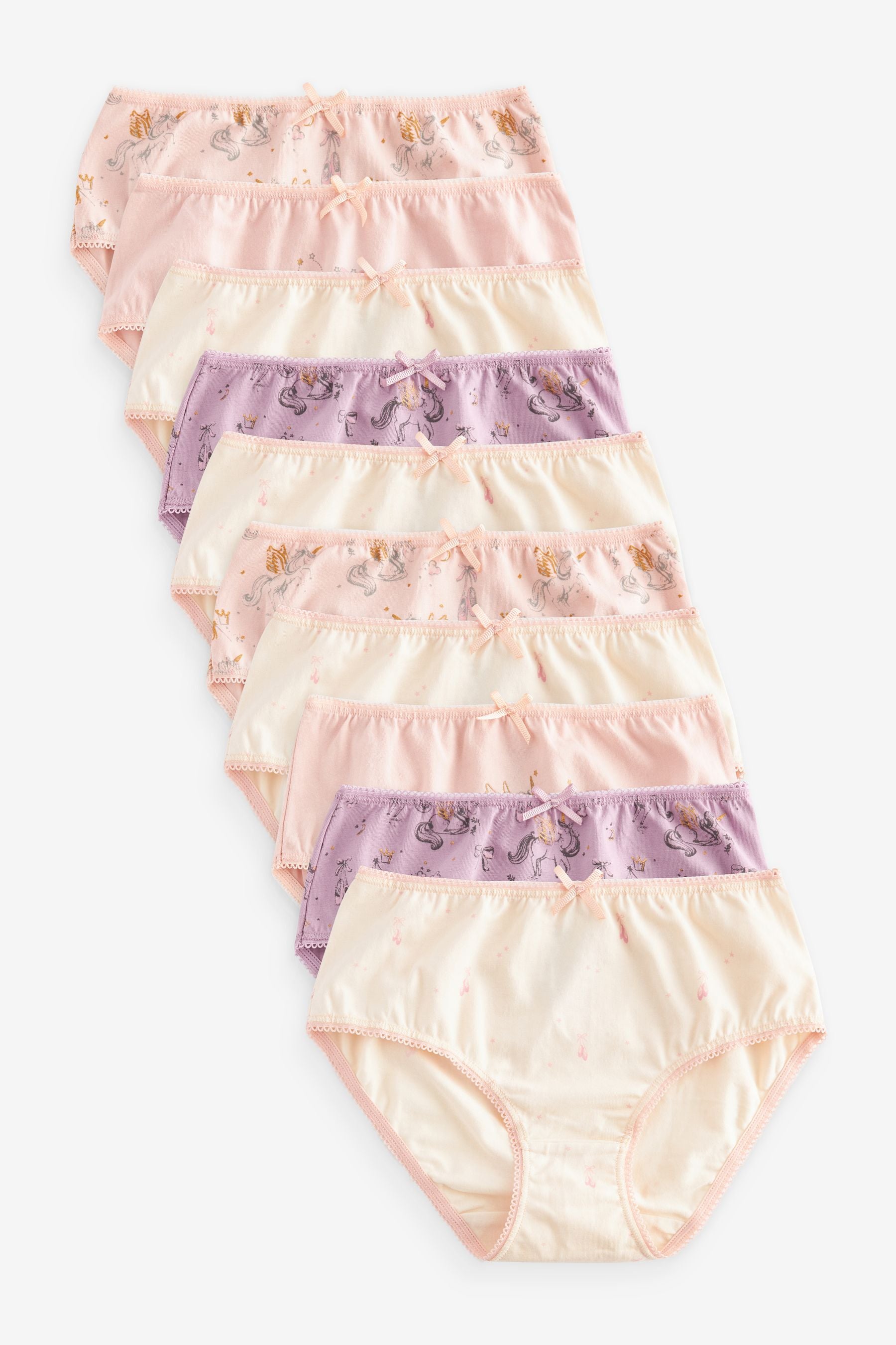 Pink/Purple Ballerina Briefs 10 Pack (1.5-16yrs)