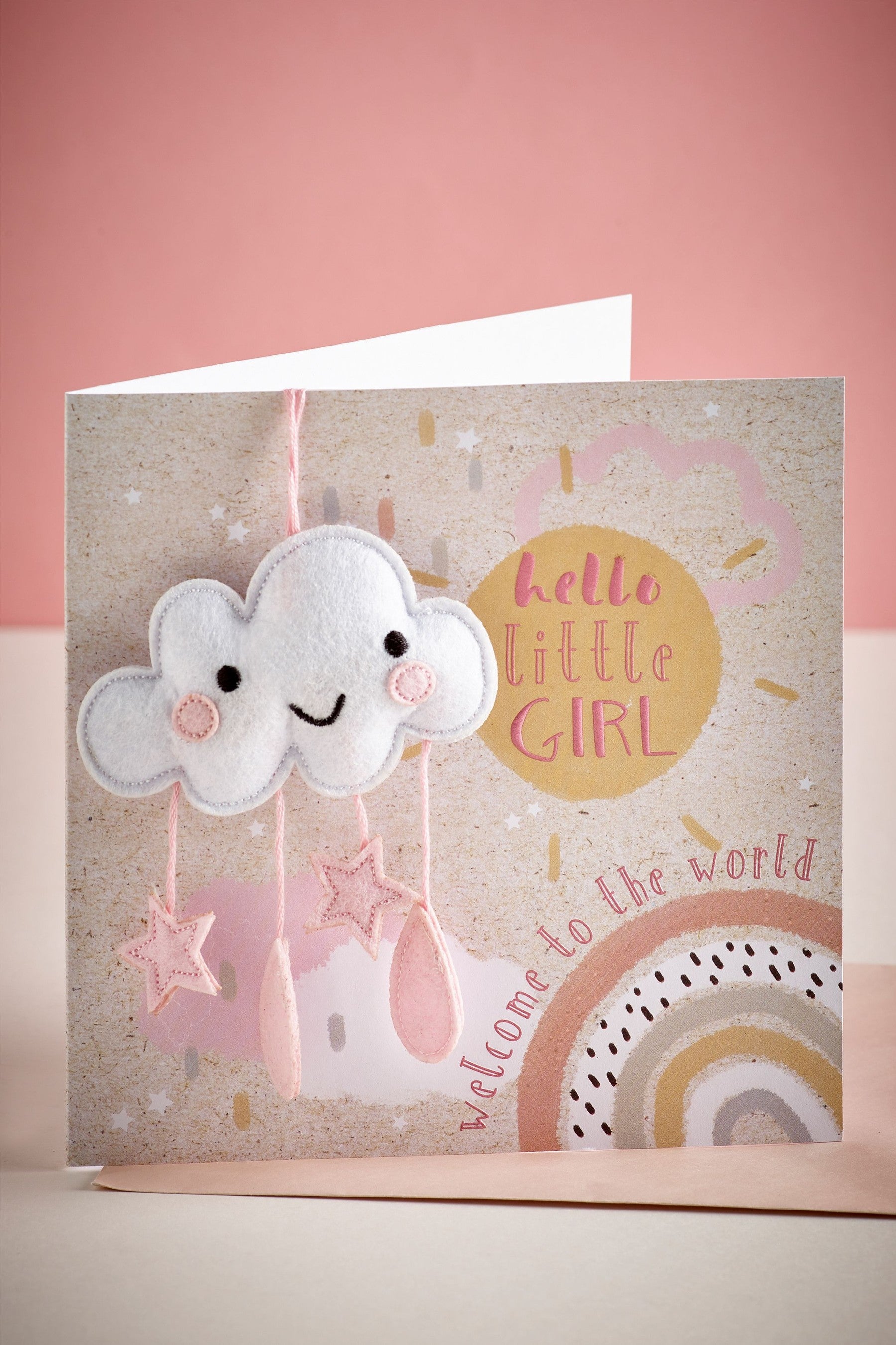 Pink Keepsake New Baby Card