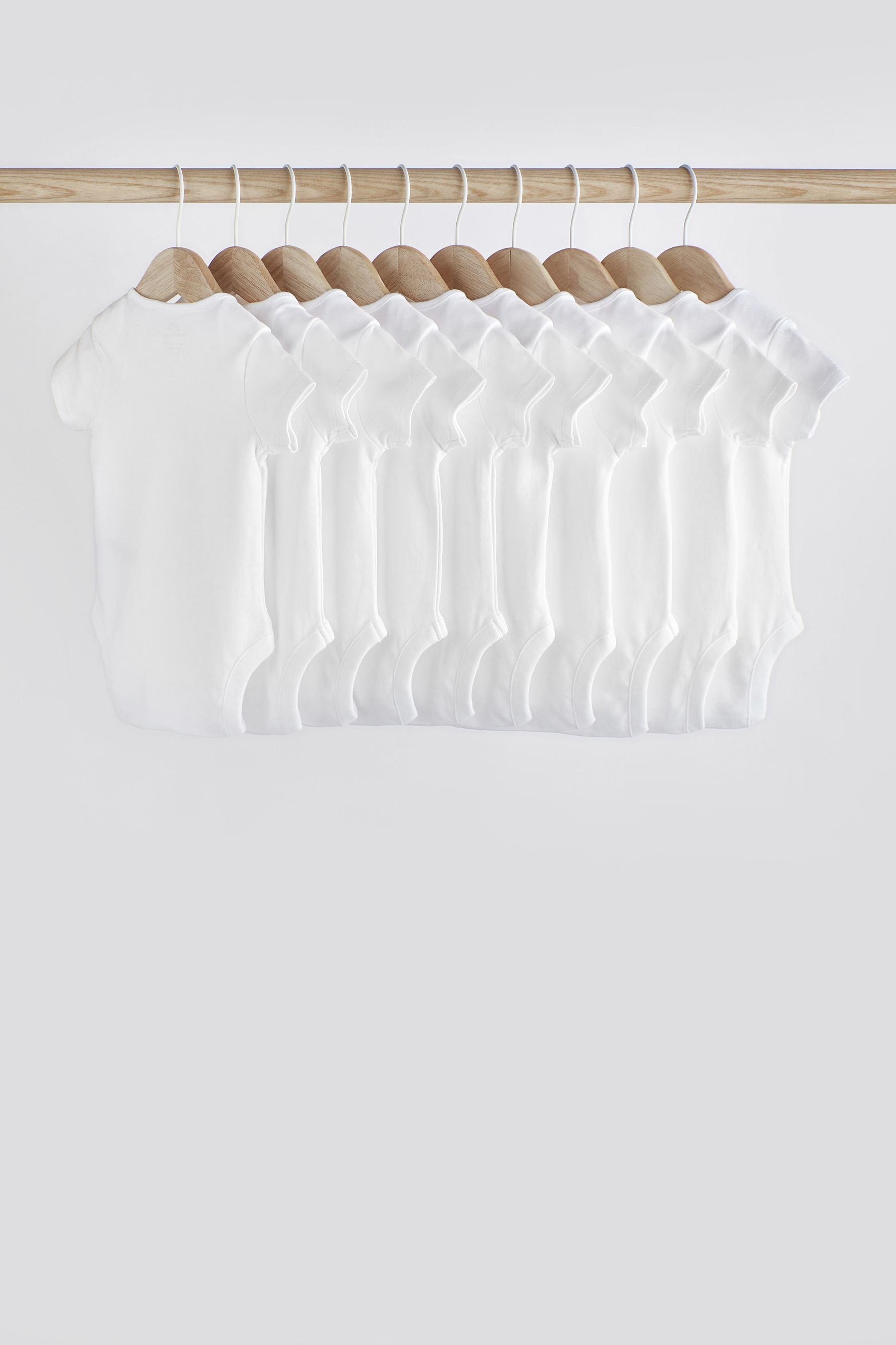 White Essential Baby Short Sleeve Bodysuits