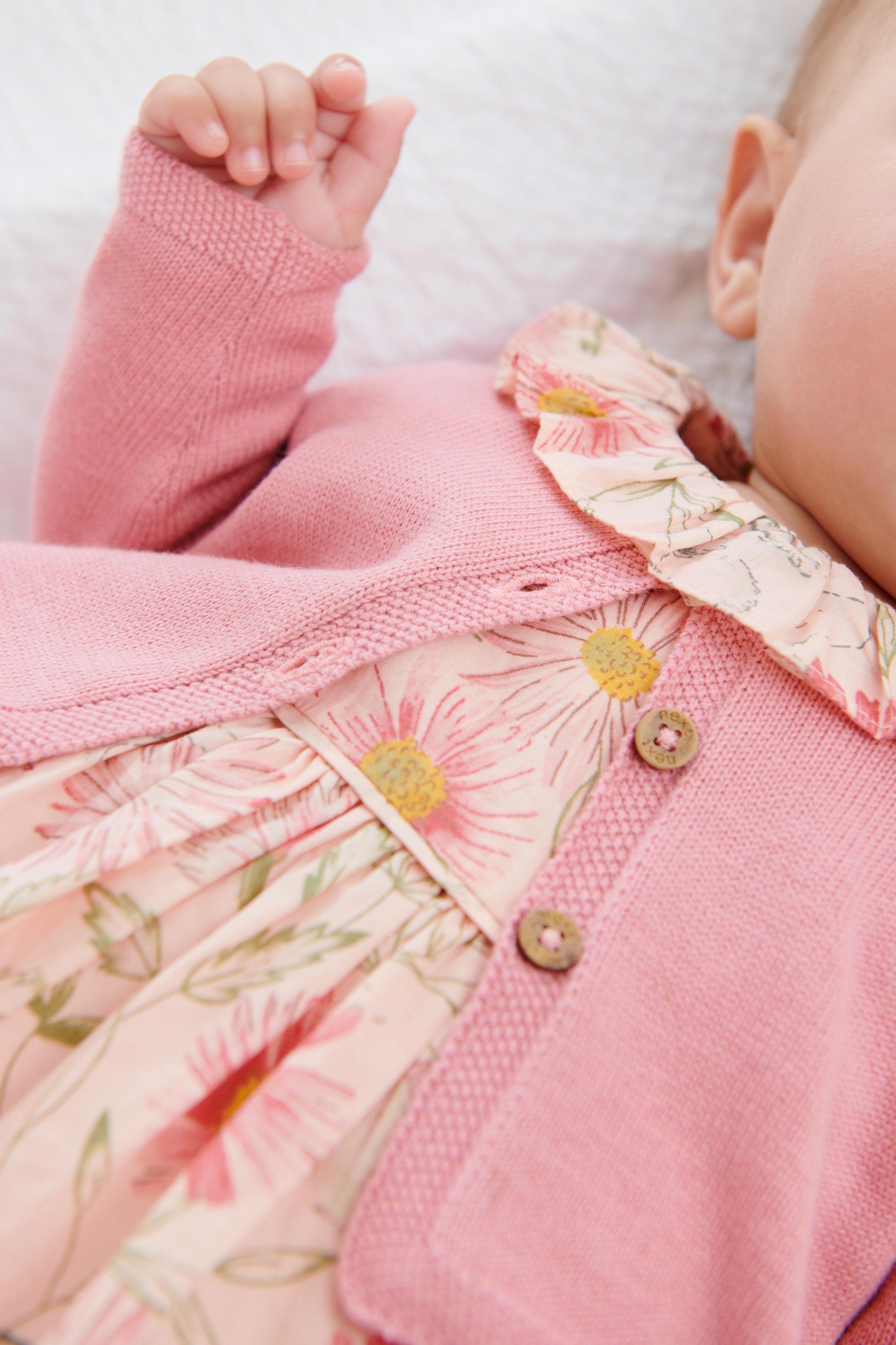 Pink Baby Prom Dress And Cardigan Set (0mths-2yrs)