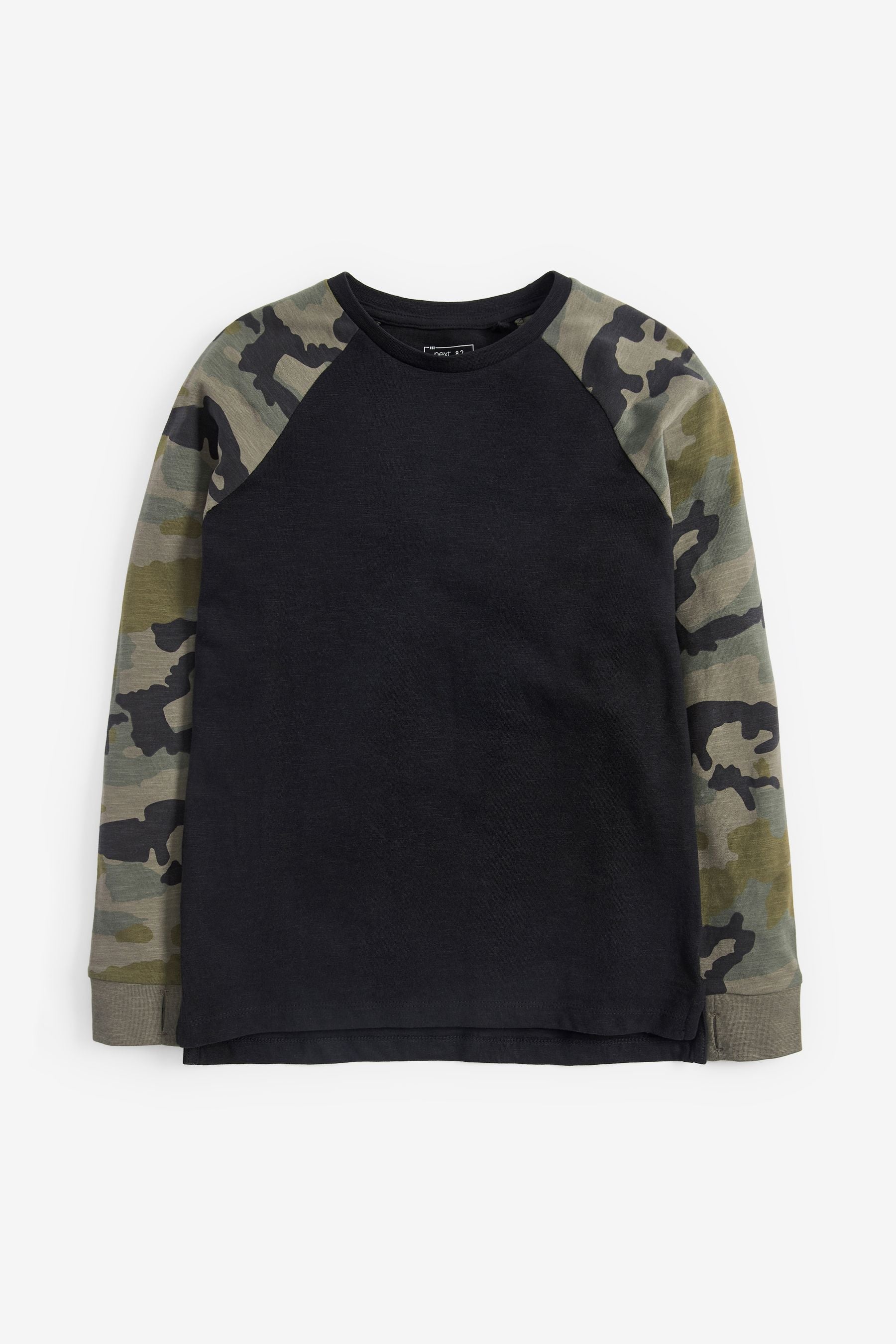 Khaki Green 3 Pack Camo Raglan T-Shirts (3-16yrs)