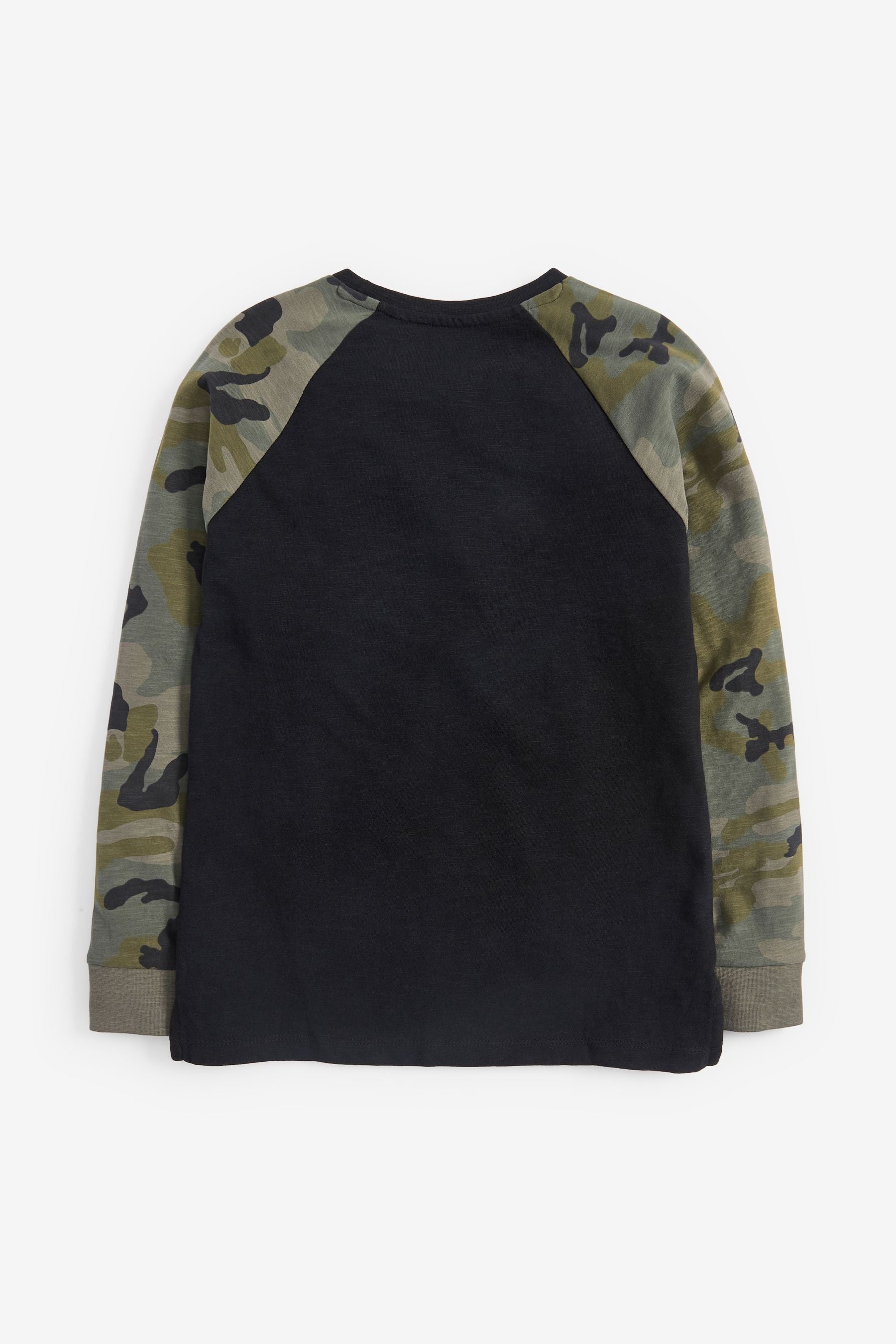 Khaki Green 3 Pack Camo Raglan T-Shirts (3-16yrs)