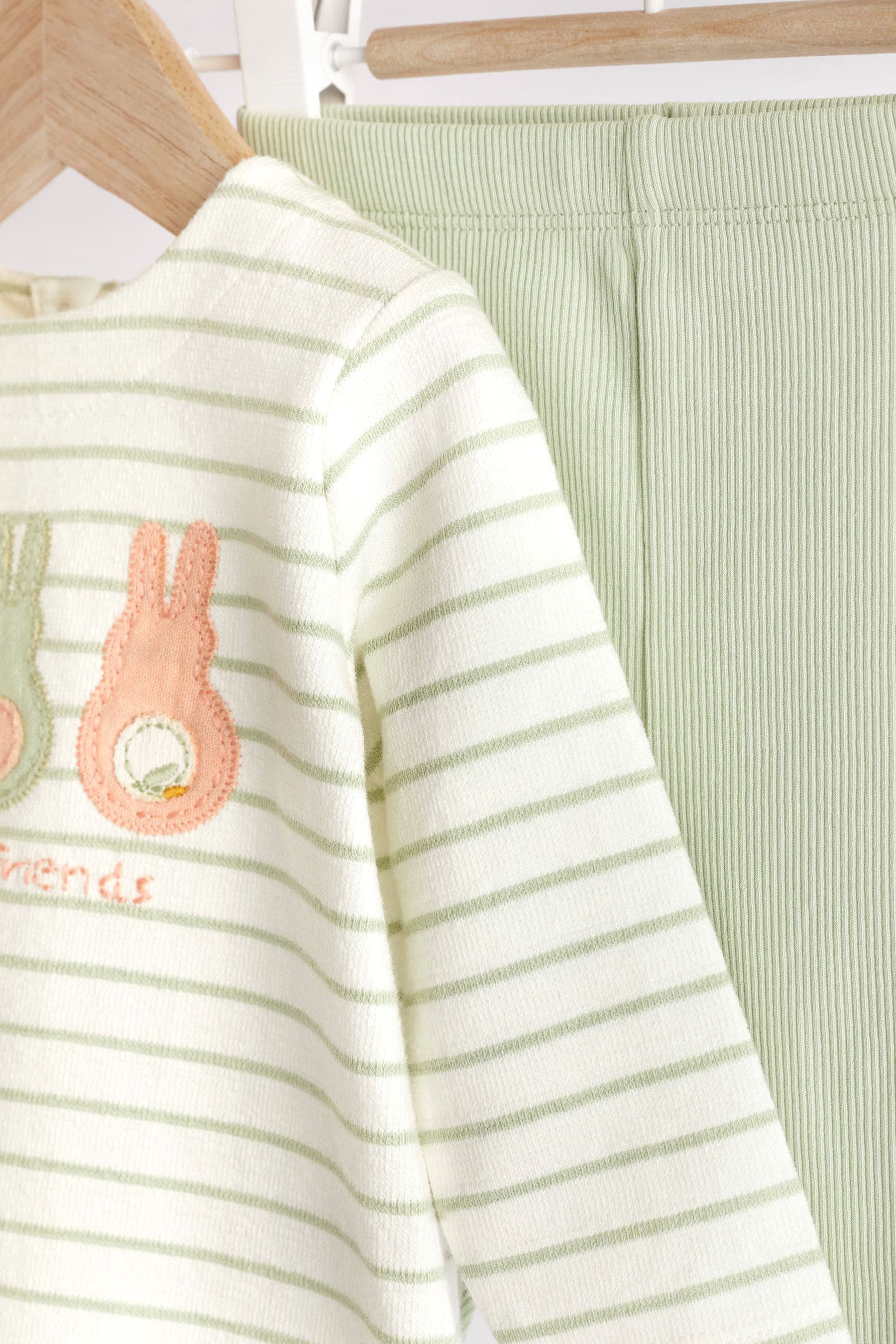 Green Bunny Baby Top And Leggings Set