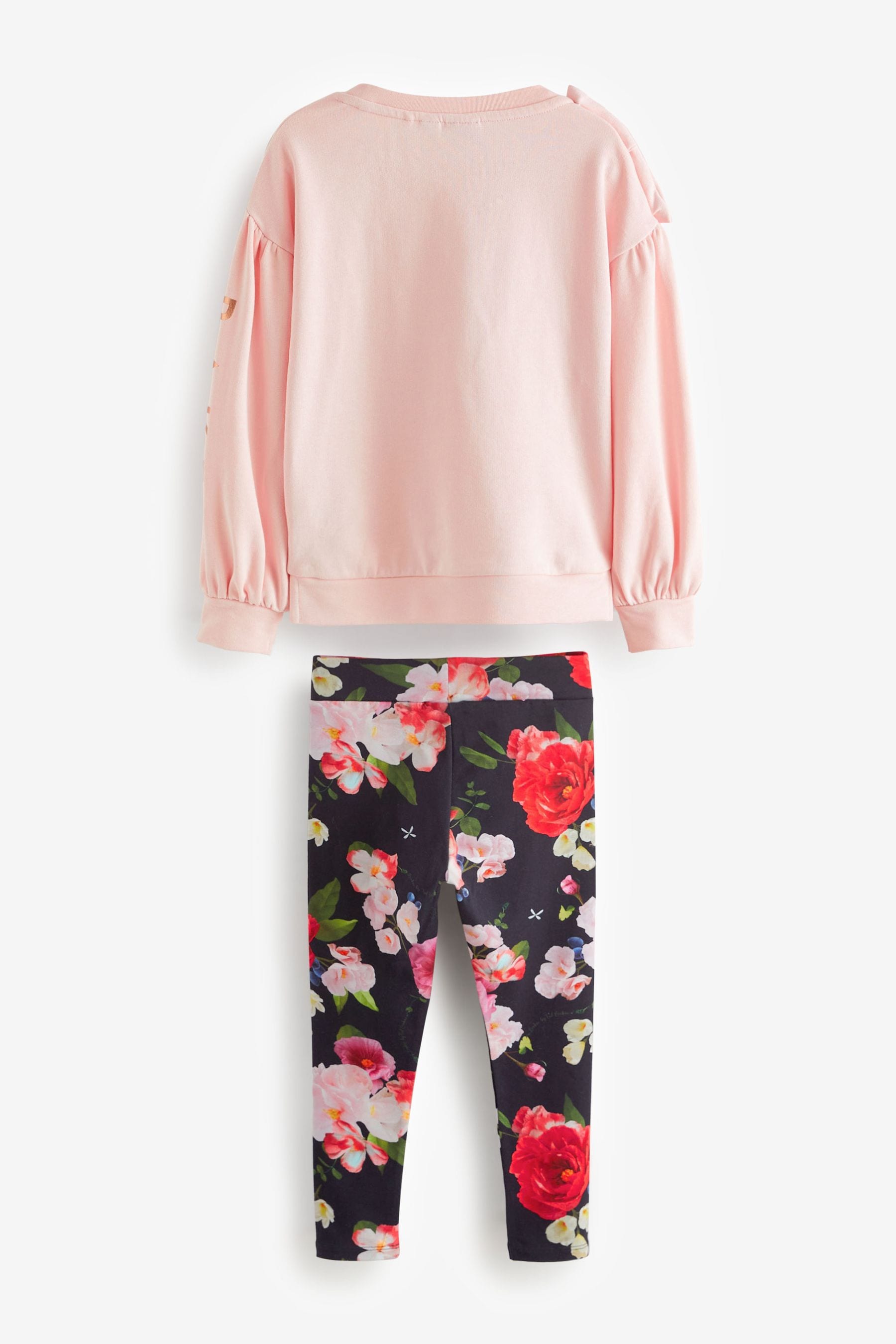 Pink Baker by Ted Baker Bow Sweater and Floral Leggings Set