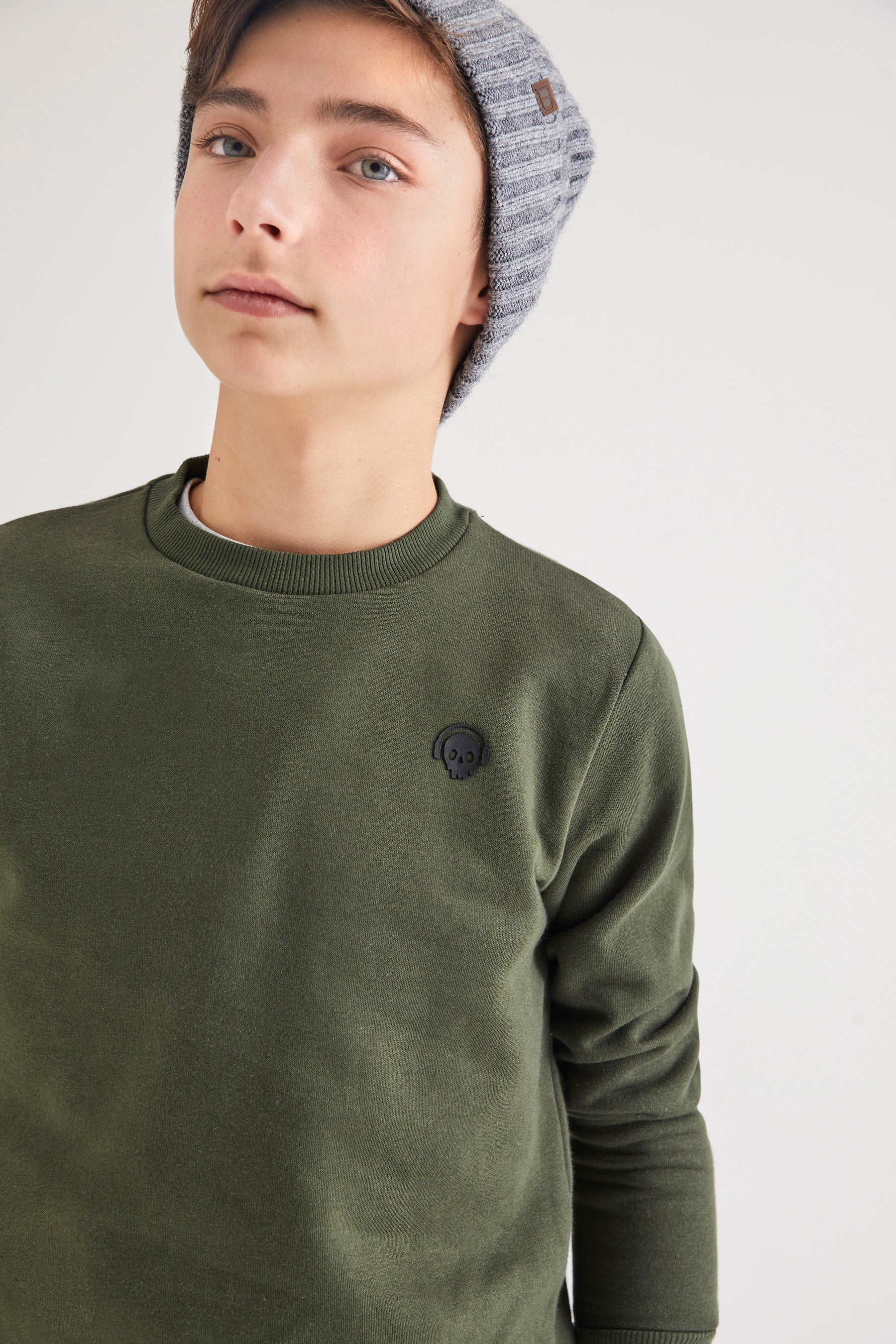 Khaki Green Sweatshirt Set Heavyweight Plain (3-16yrs)