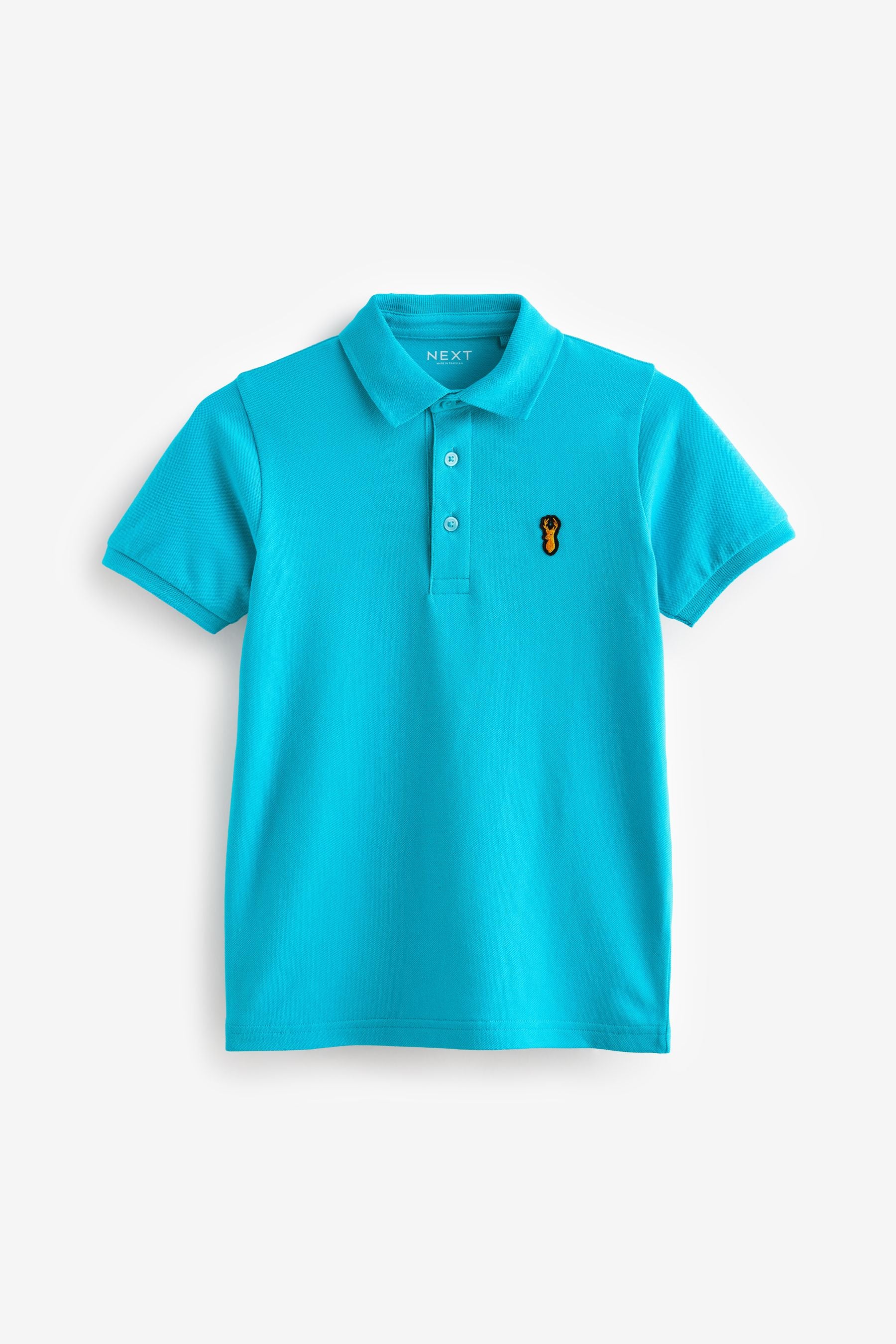 Blue Turquoise Short Sleeve Polo Shirt (3-16yrs)