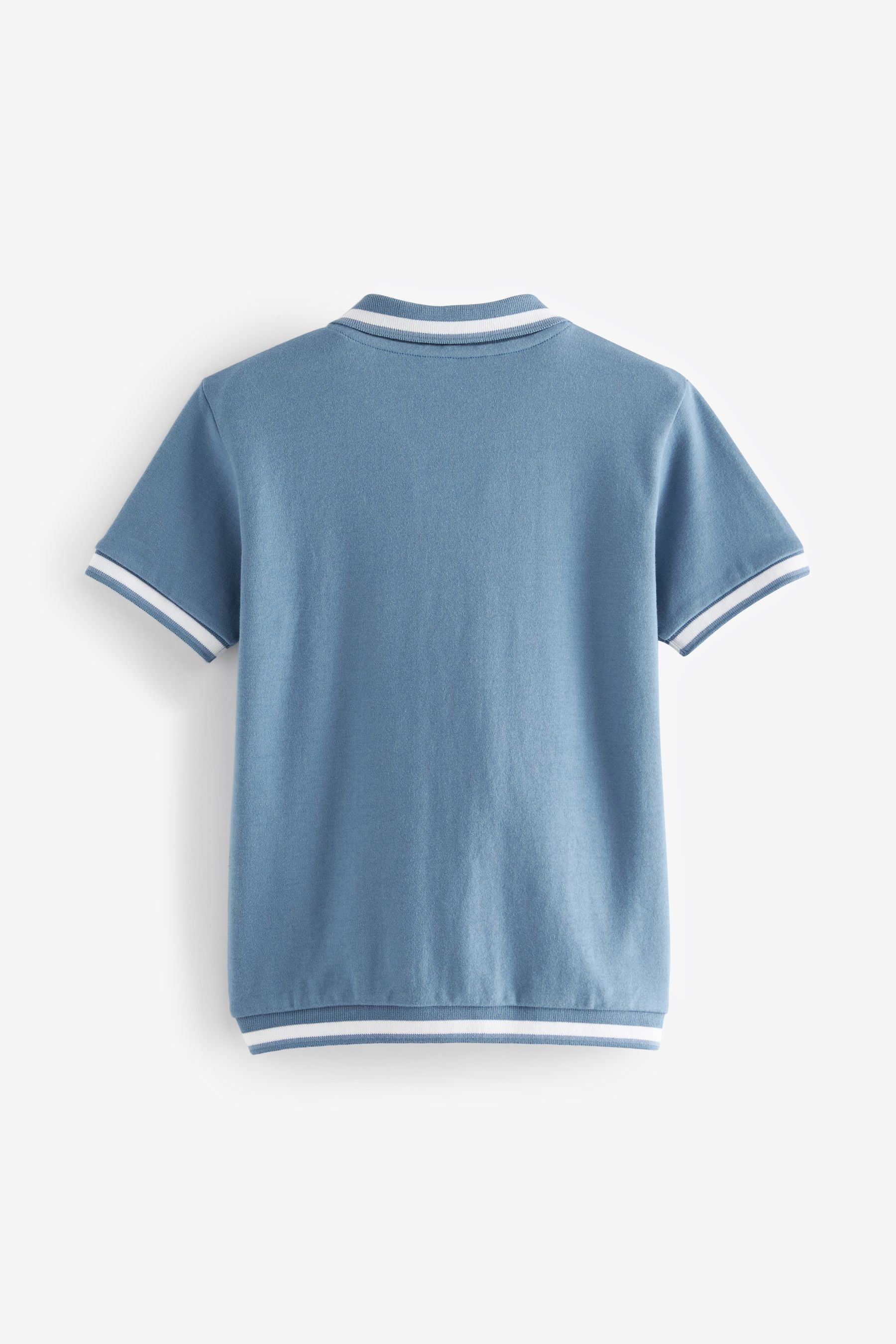 Light Blue Bordered Short Sleeve Shirt (3-16yrs)