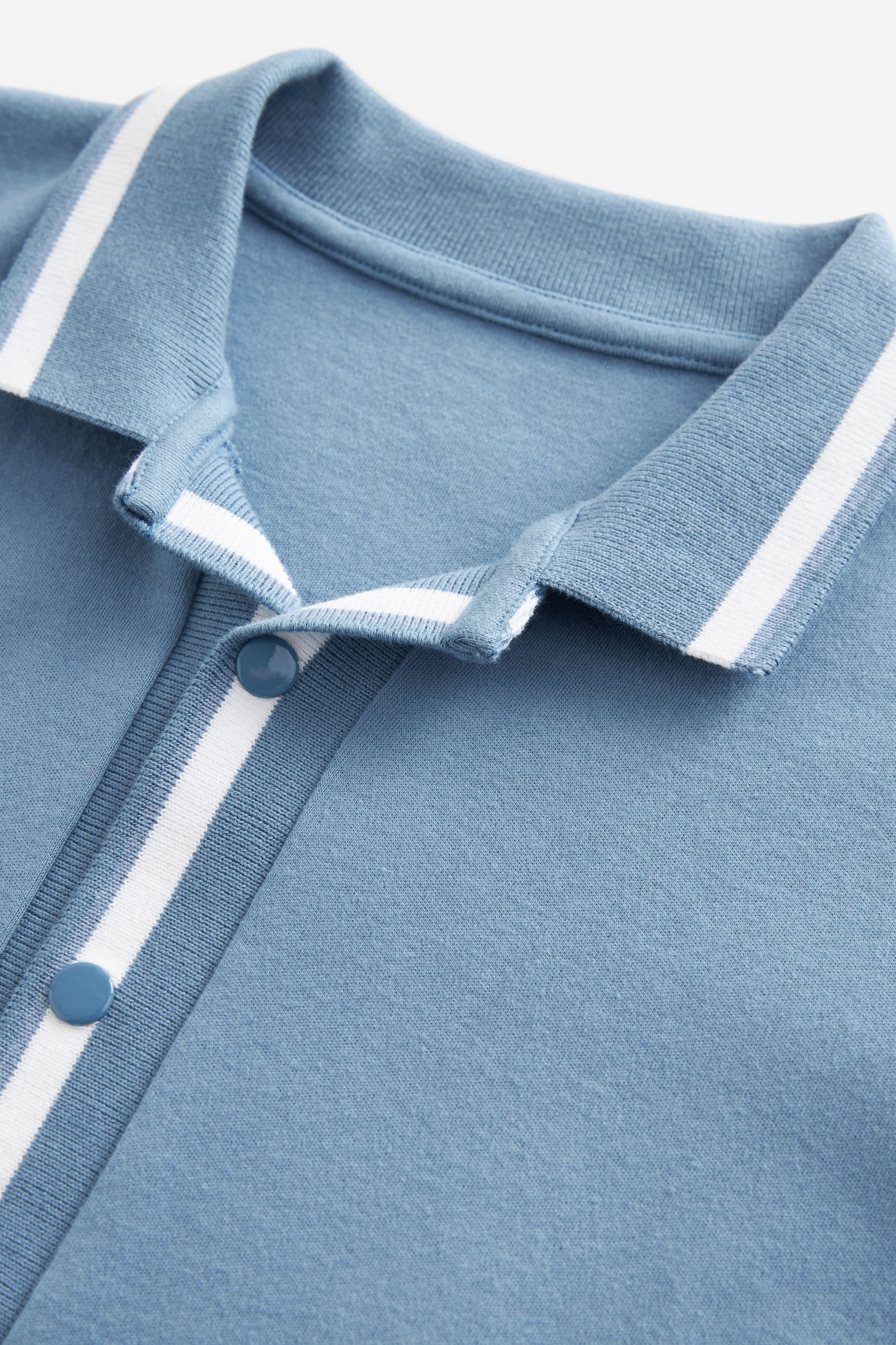 Light Blue Bordered Short Sleeve Shirt (3-16yrs)