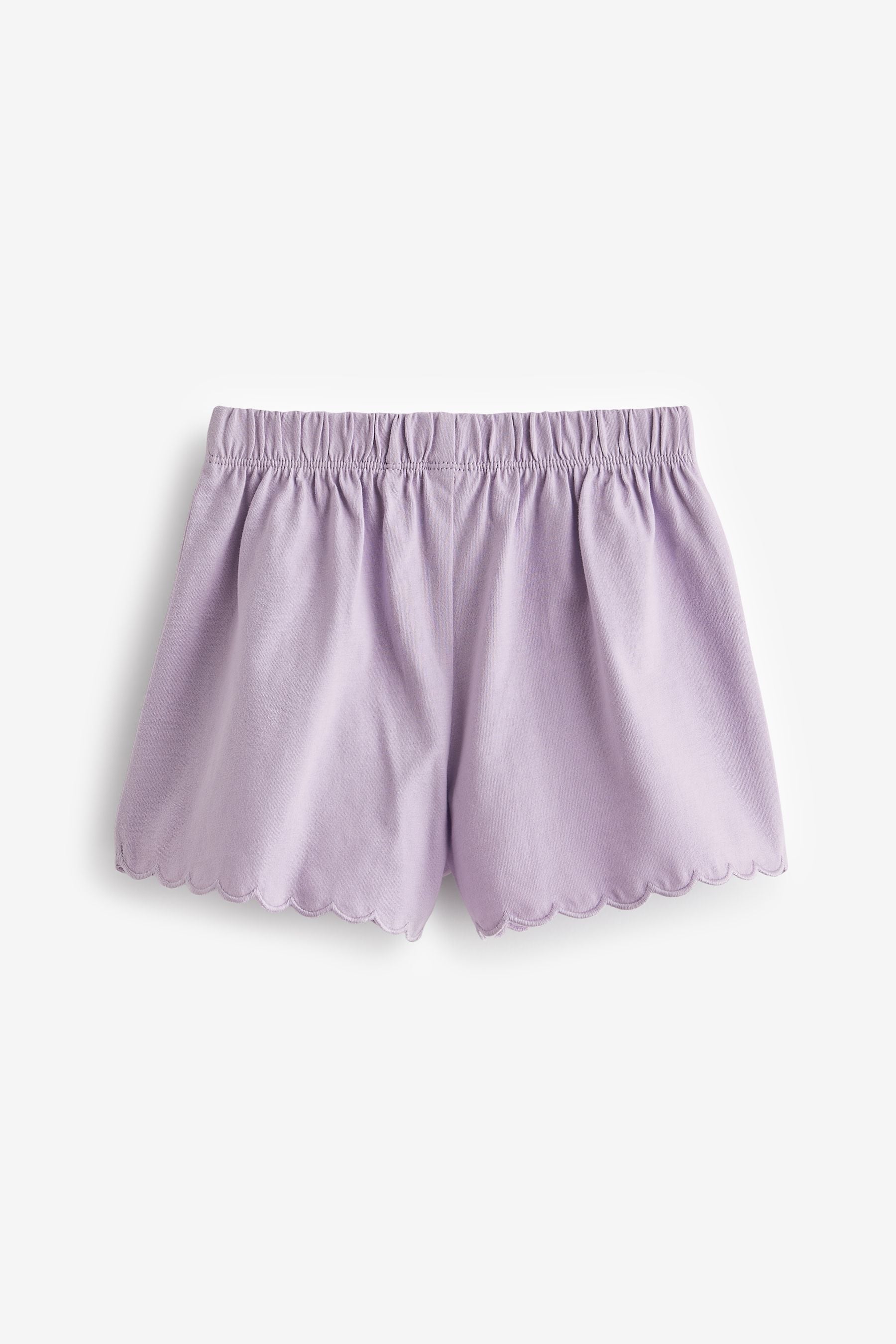 Lilac/Green/Peach 3 Pack Cotton Scallop Edge Shorts (3mths-7yrs)