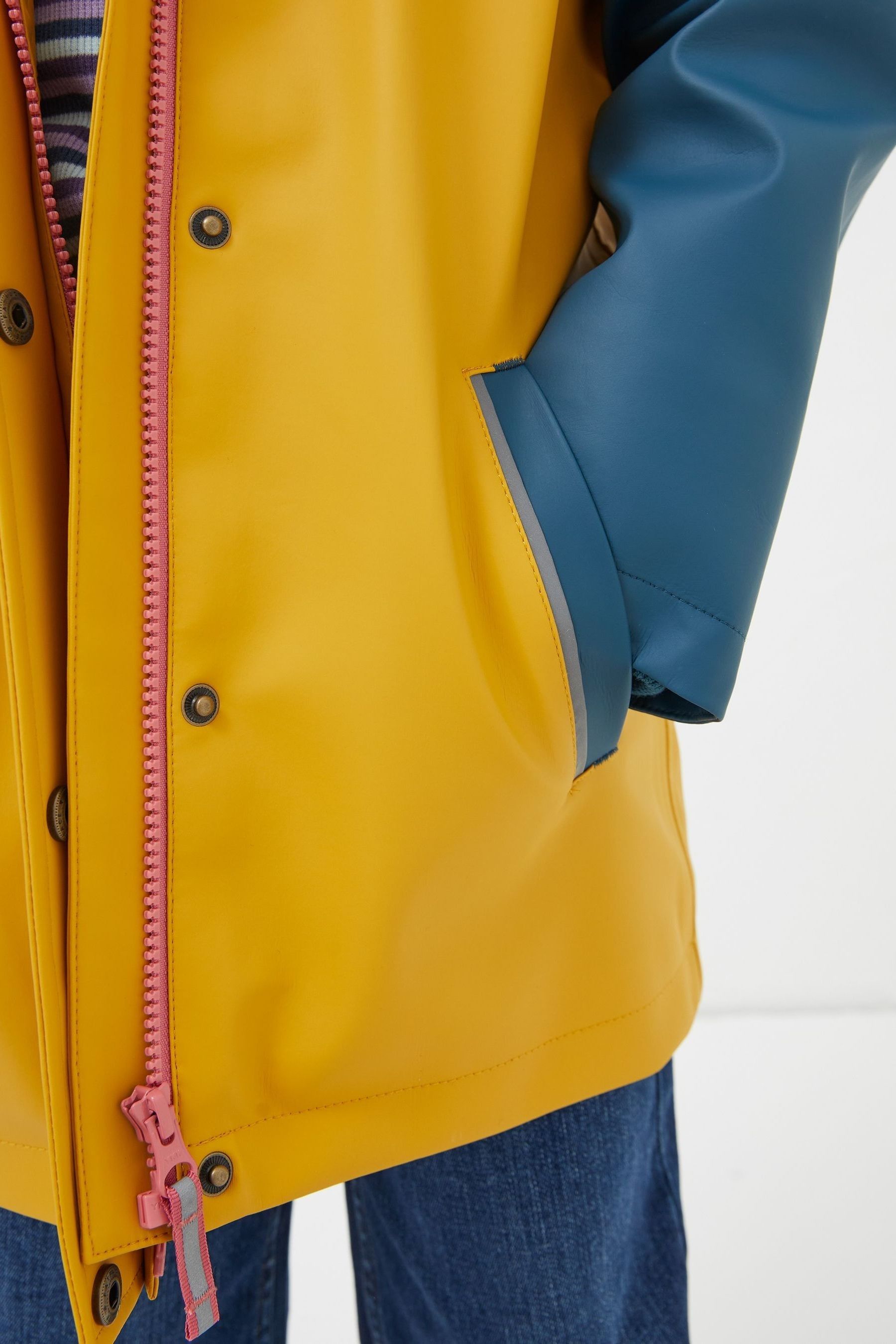 Yellow FatFace Rubberised Waterproof Jacket