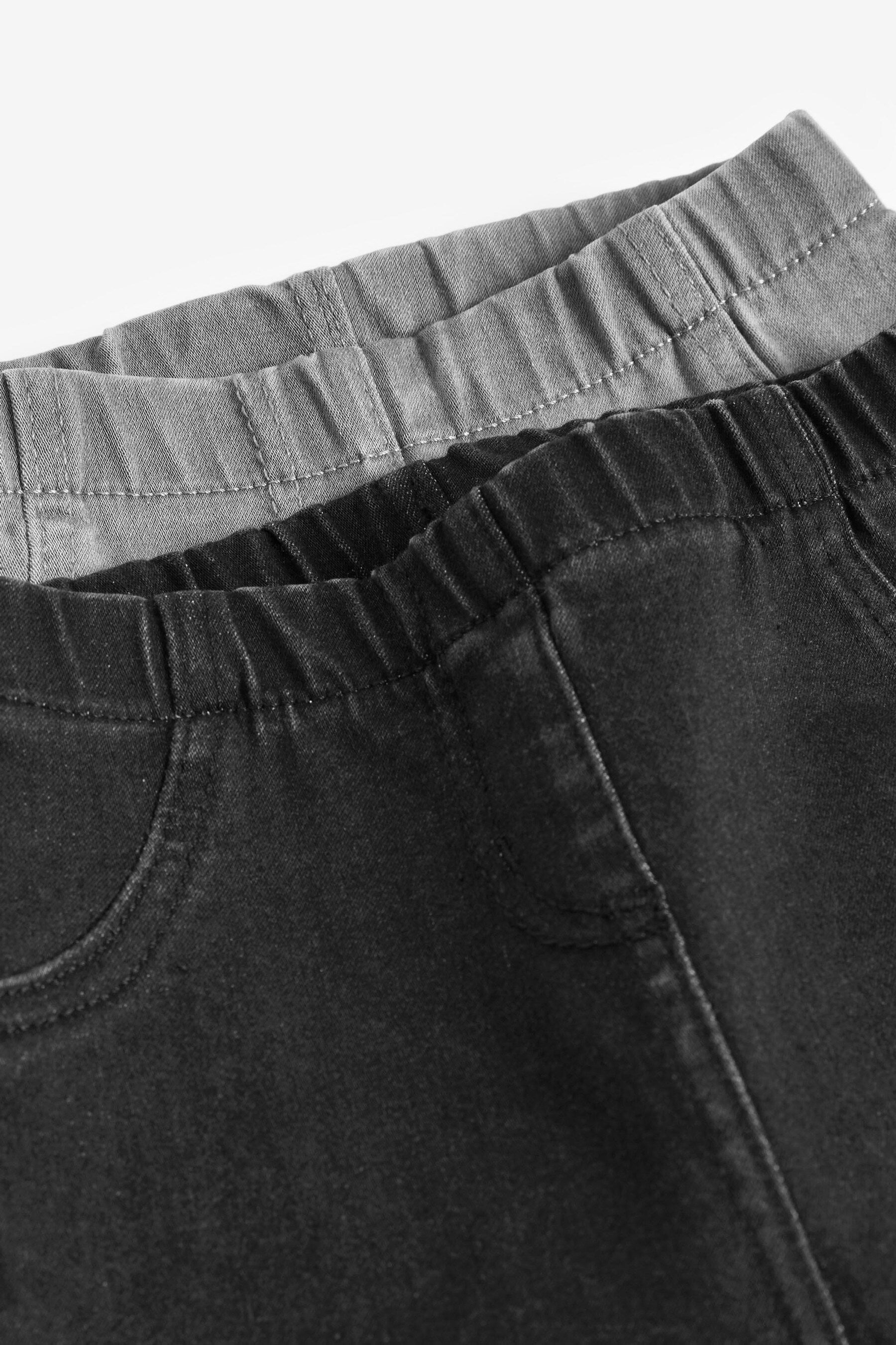 Black/Grey Denim Elasticated Waist Jeggings (3mths-7yrs)