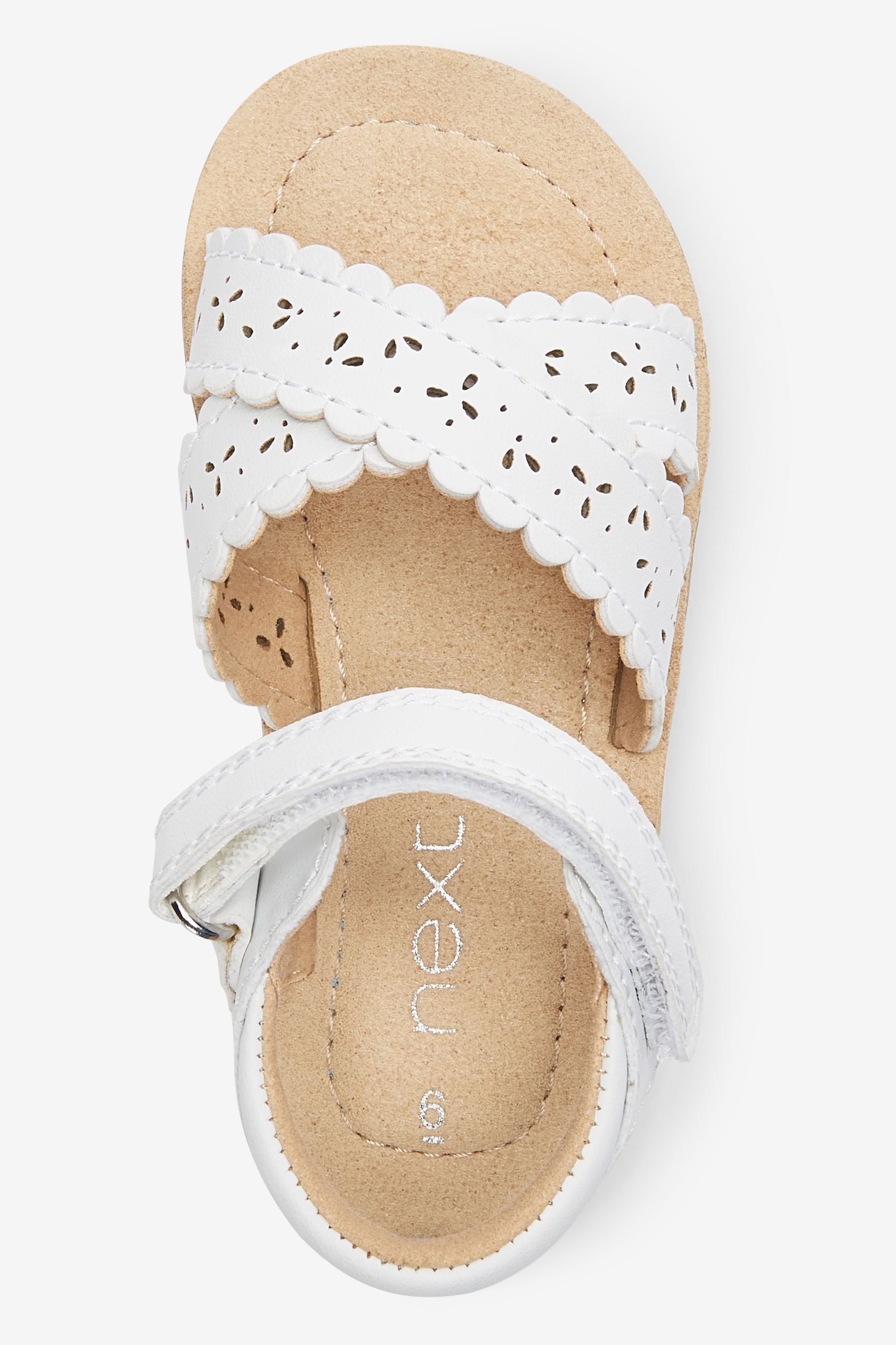 White Scallop Sandals