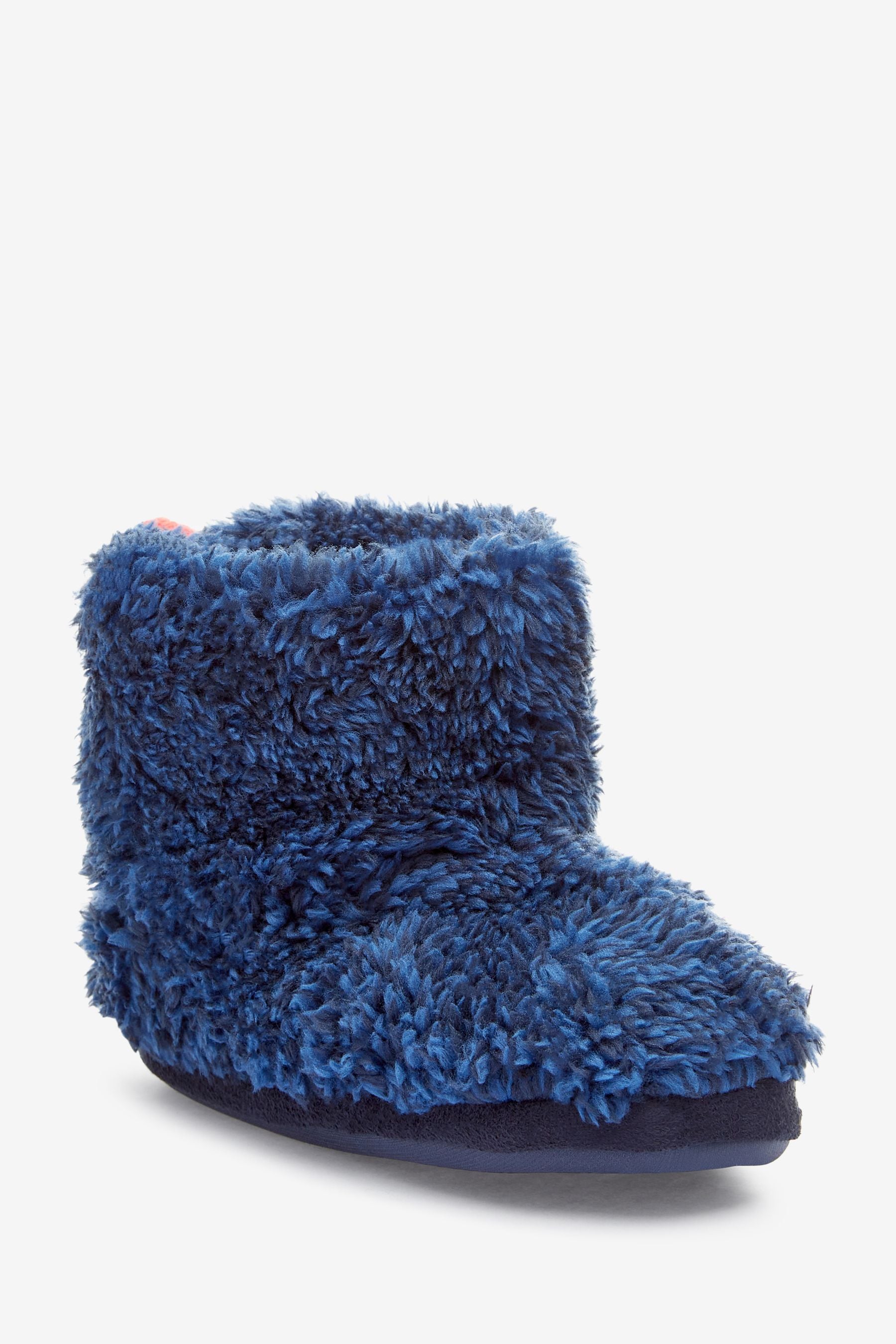 Navy Spike Warm Lined Slipper Boots