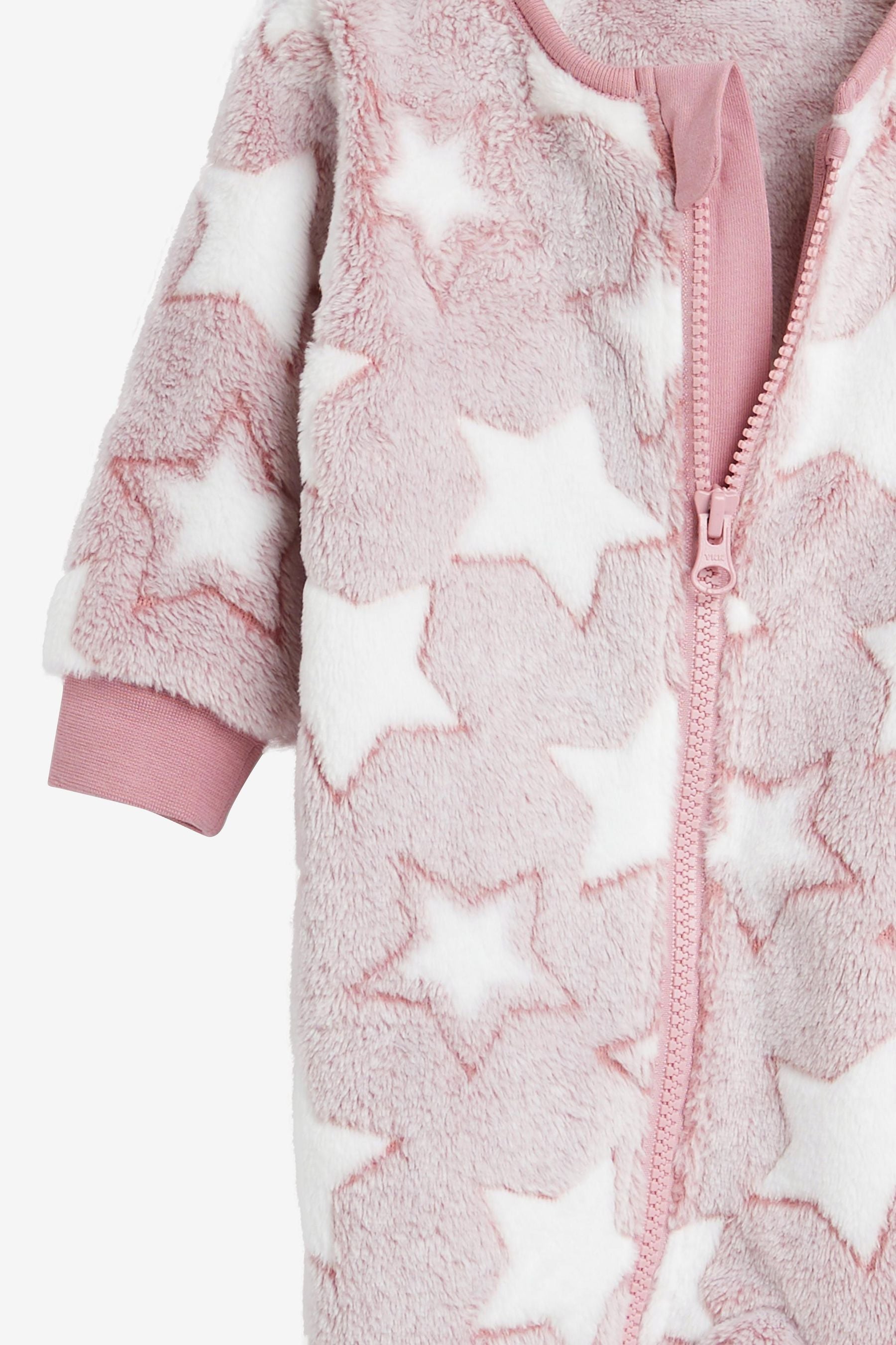 Pink Fleece Baby Sleepsuit