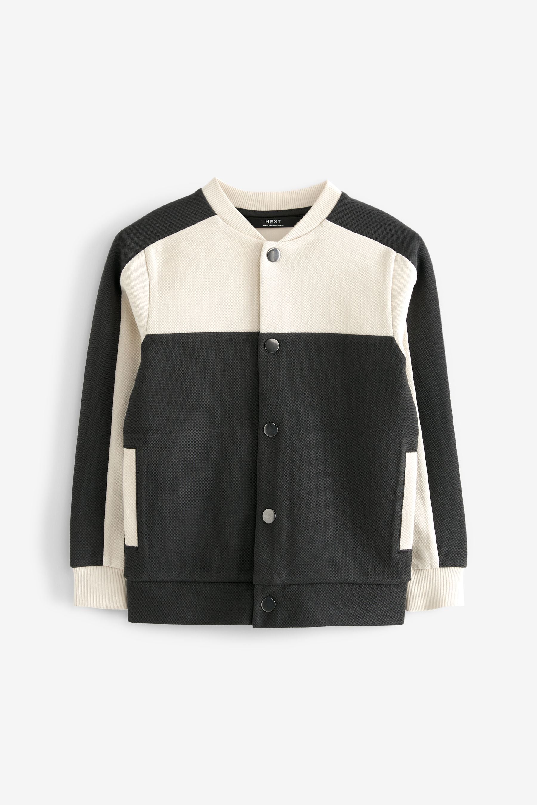 Cream/Black Colourblock Smart Bomber Jacket (3-16yrs)