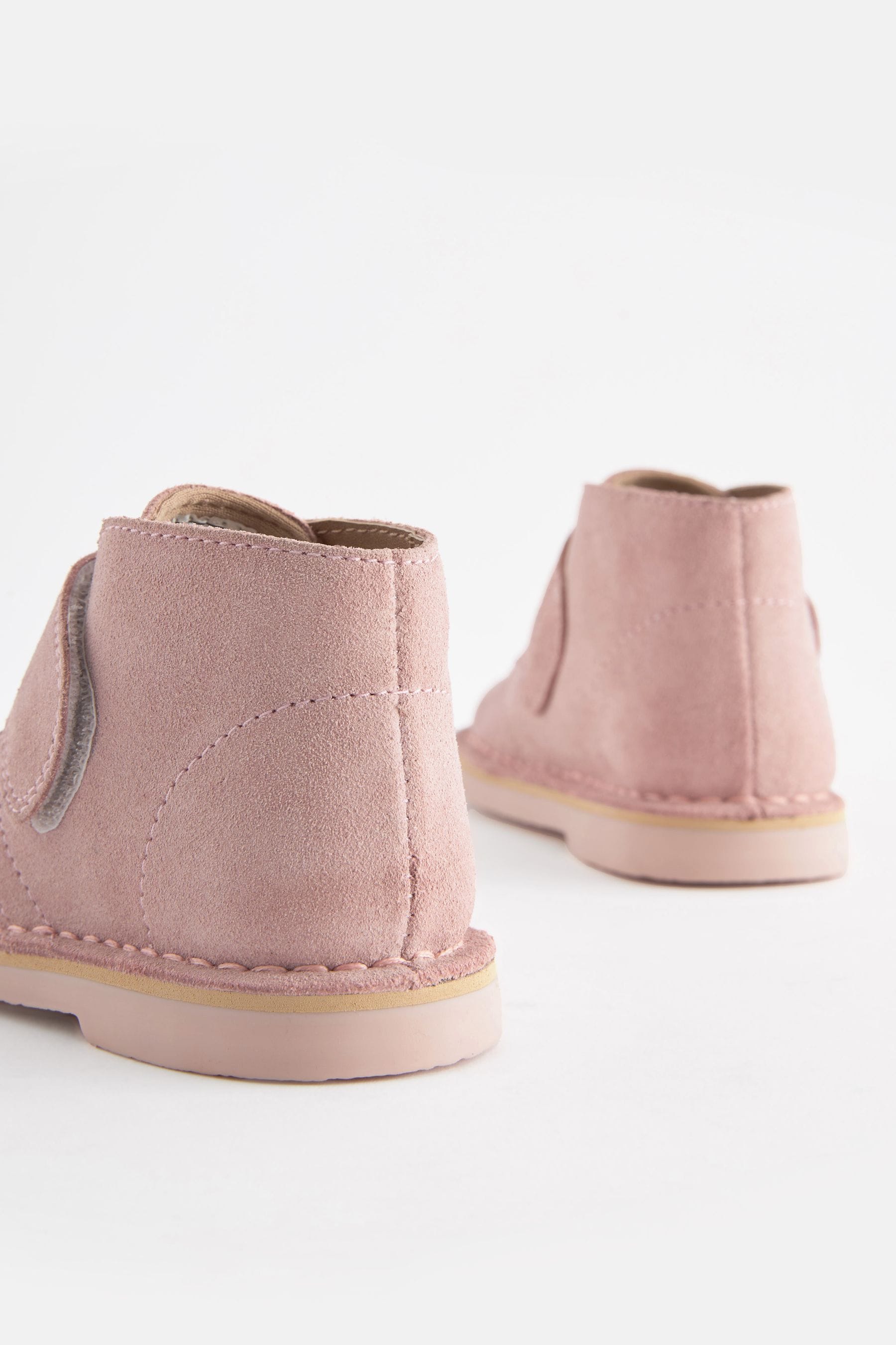 Pink Suede Desert Ankle Boots