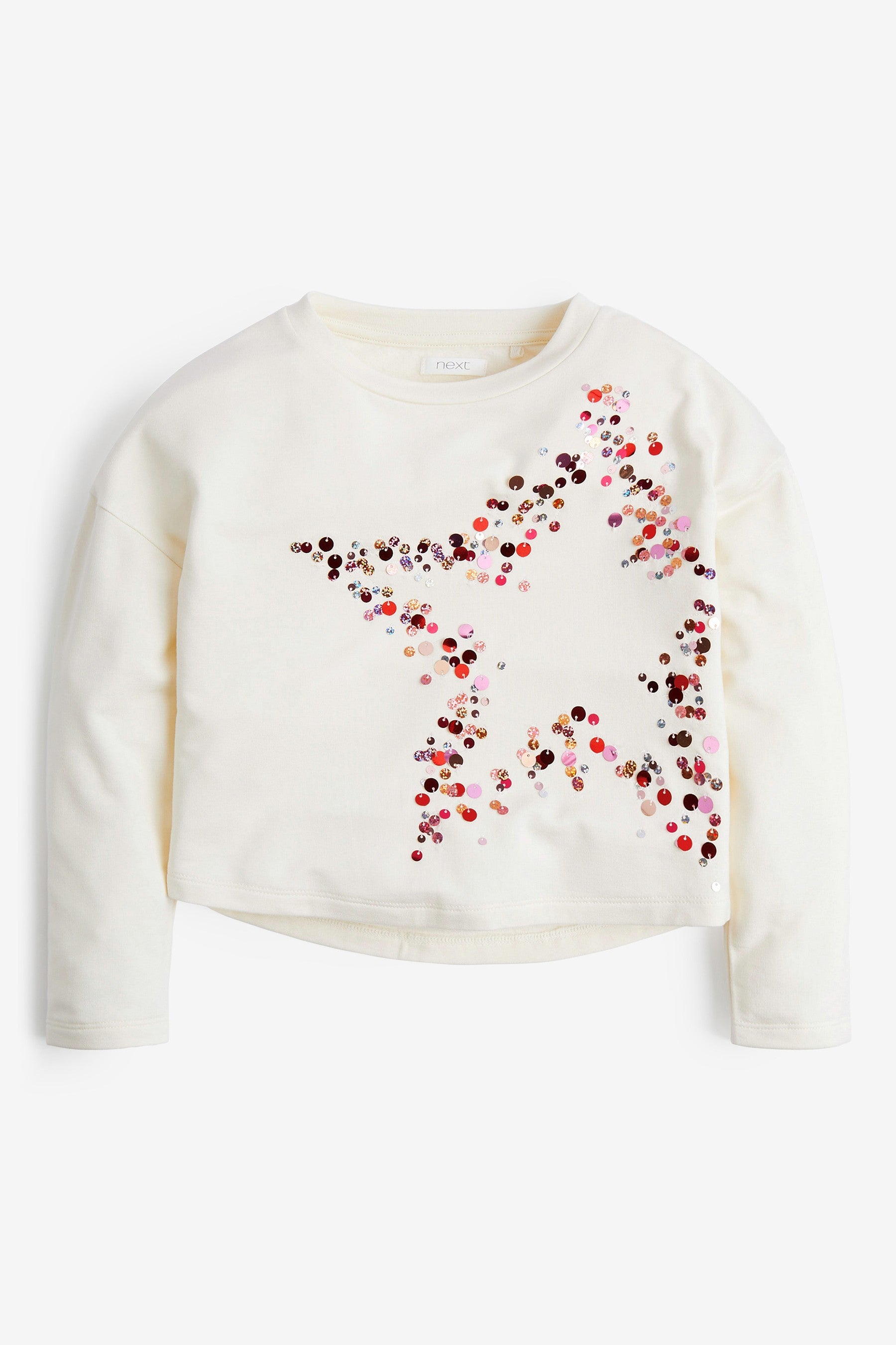 Ecru White Sequin Star Top (3-16yrs)