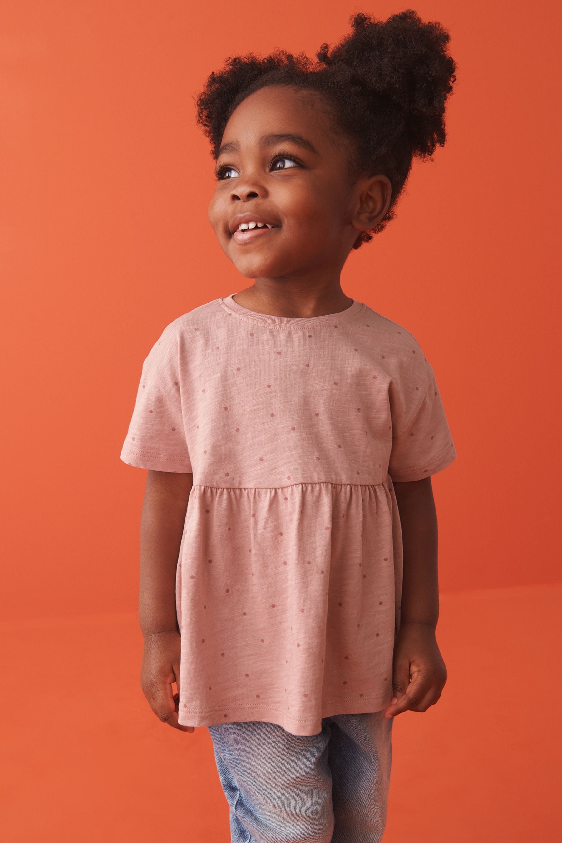 Pink Spot Short Sleeve Empire T-Shirt (3mths-7yrs)