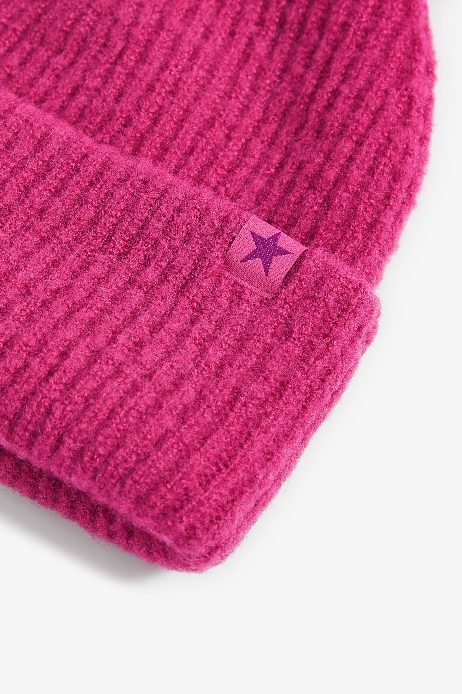 Bright Pink Pom Pom Beanie Hat (3-16yrs)