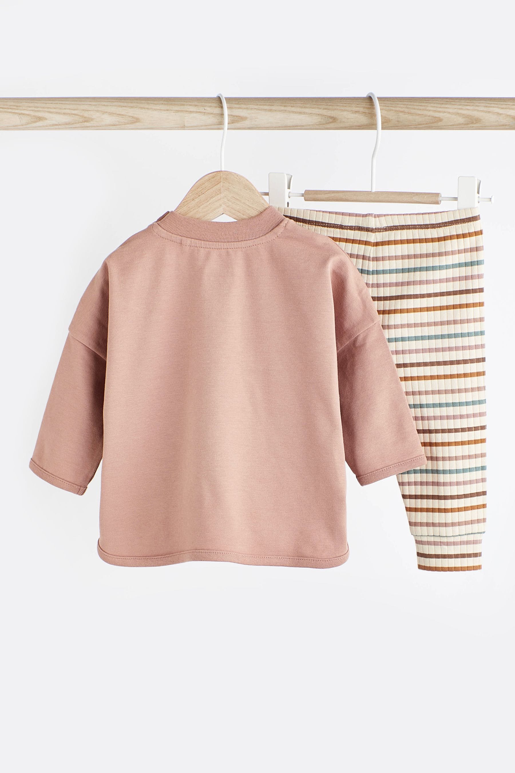 Rust Brown Lion Baby T-Shirt And Leggings 2 Piece Set