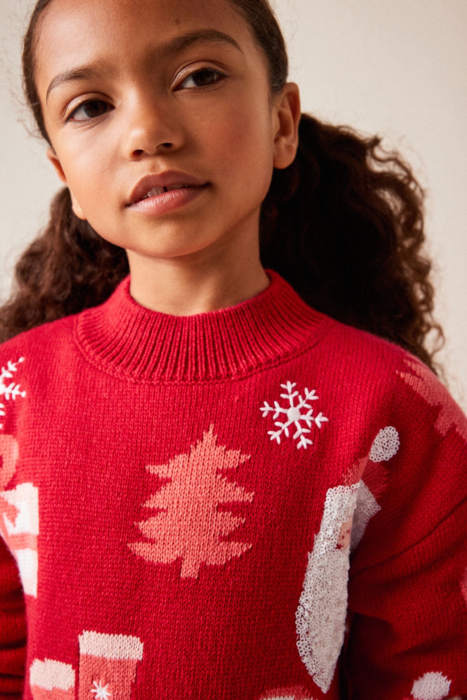 Red Christmas Jumper Dress (3-16yrs)