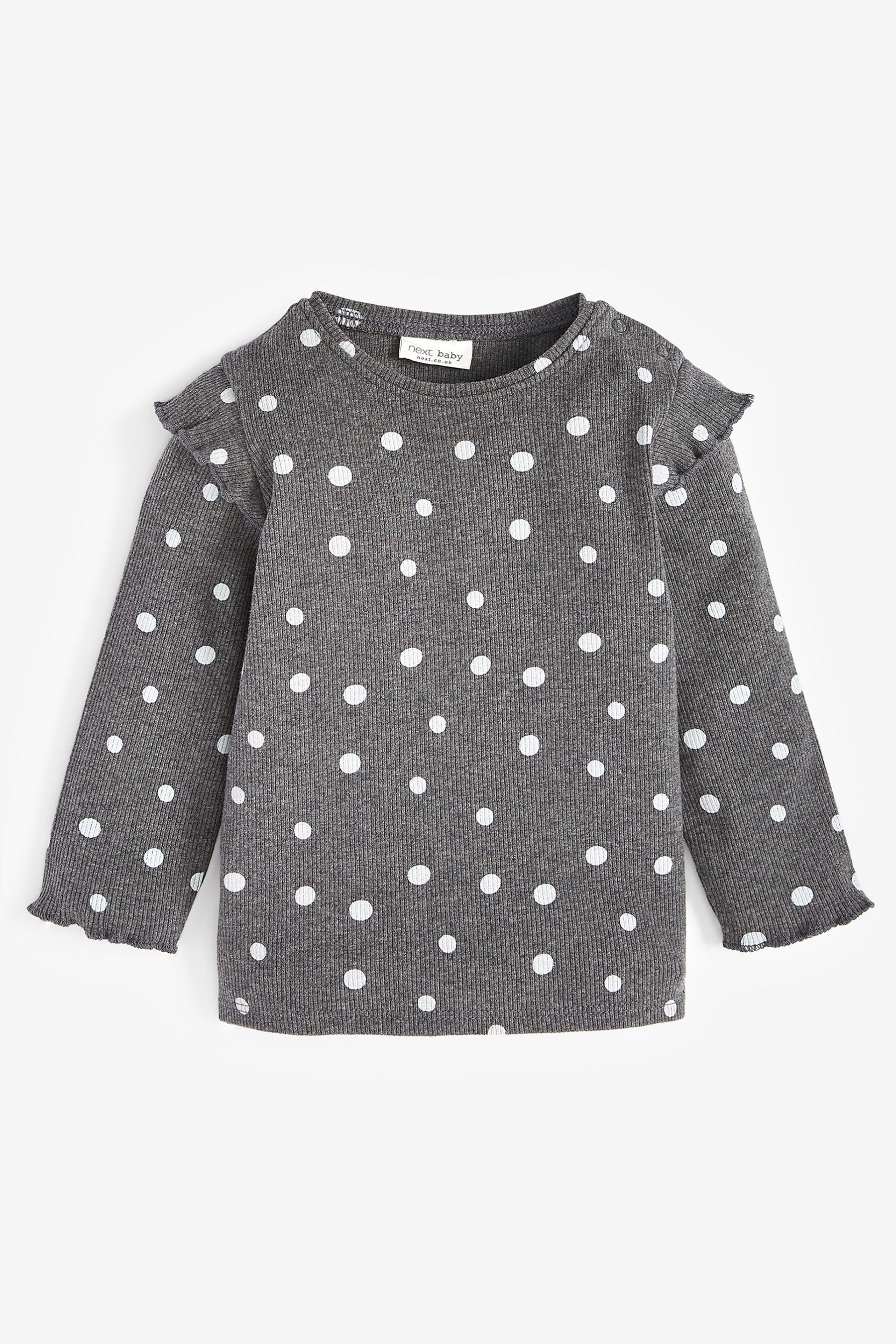 Grey Spot Baby Top And Legging Set