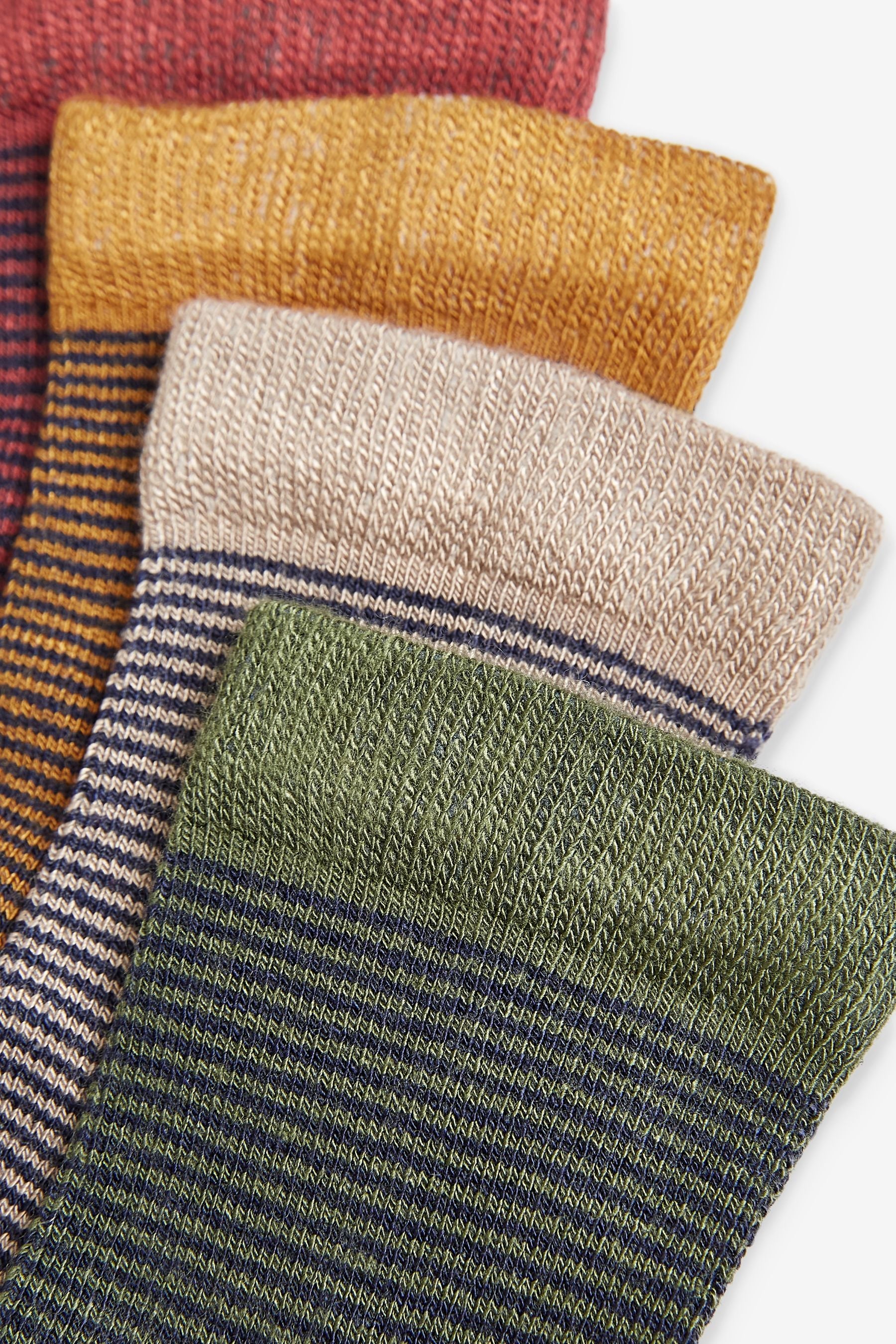 Muted Stripe 7 Pack Bamboo Rich Socks