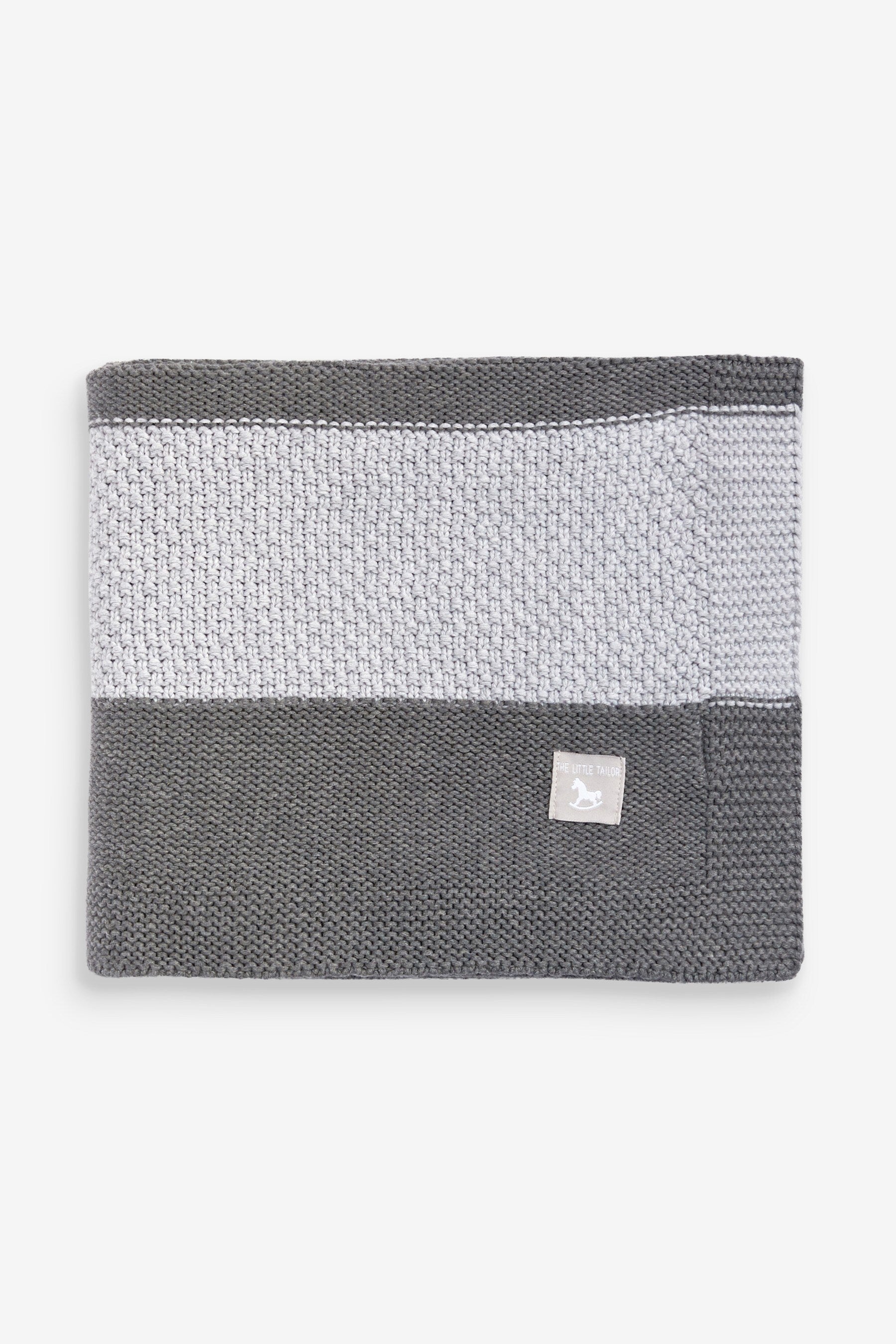 Dark Grey Large Supersoft Textured Cotton-Knitted Blanket