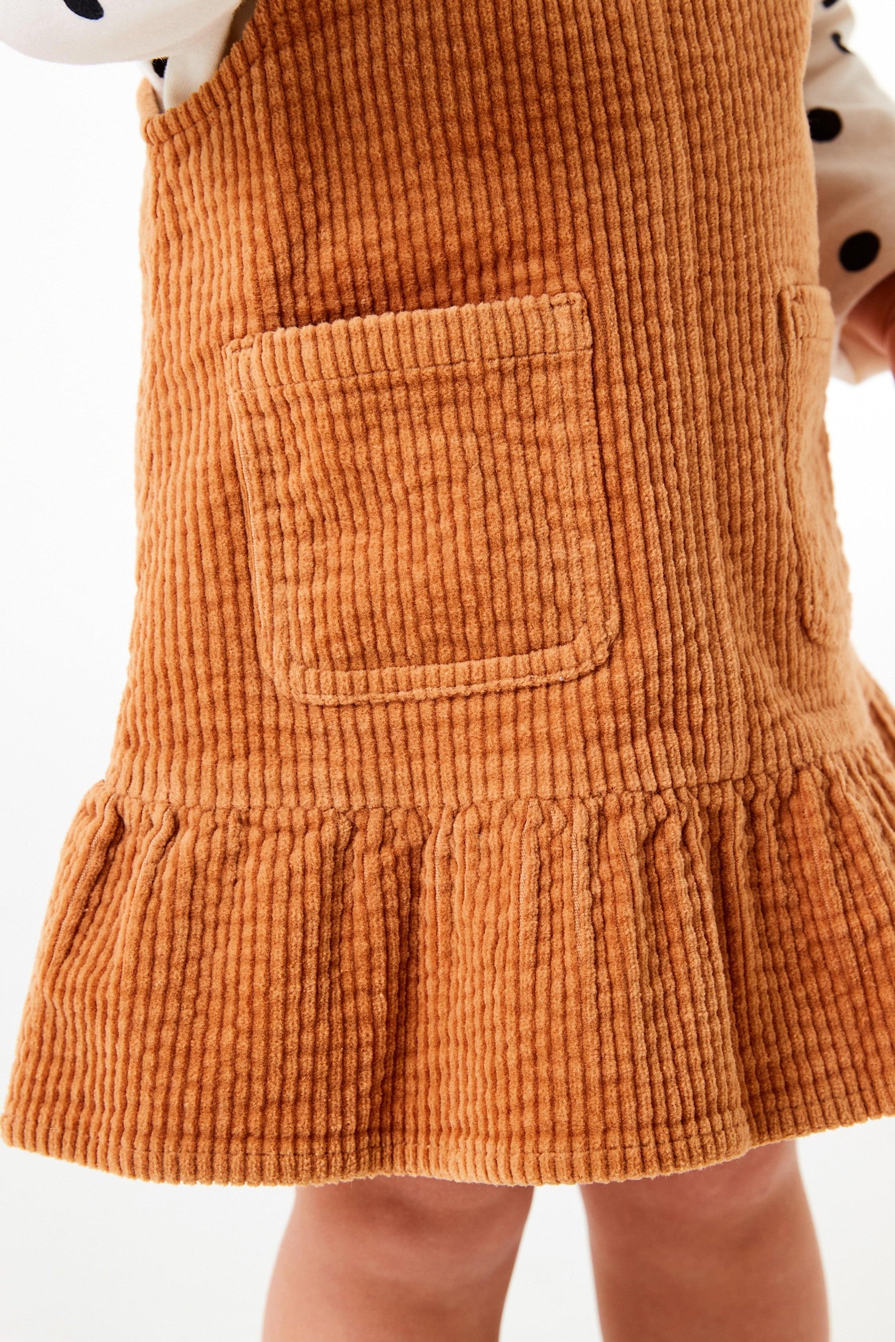 Tan Frill Cord Pinafore (3mths-7yrs)