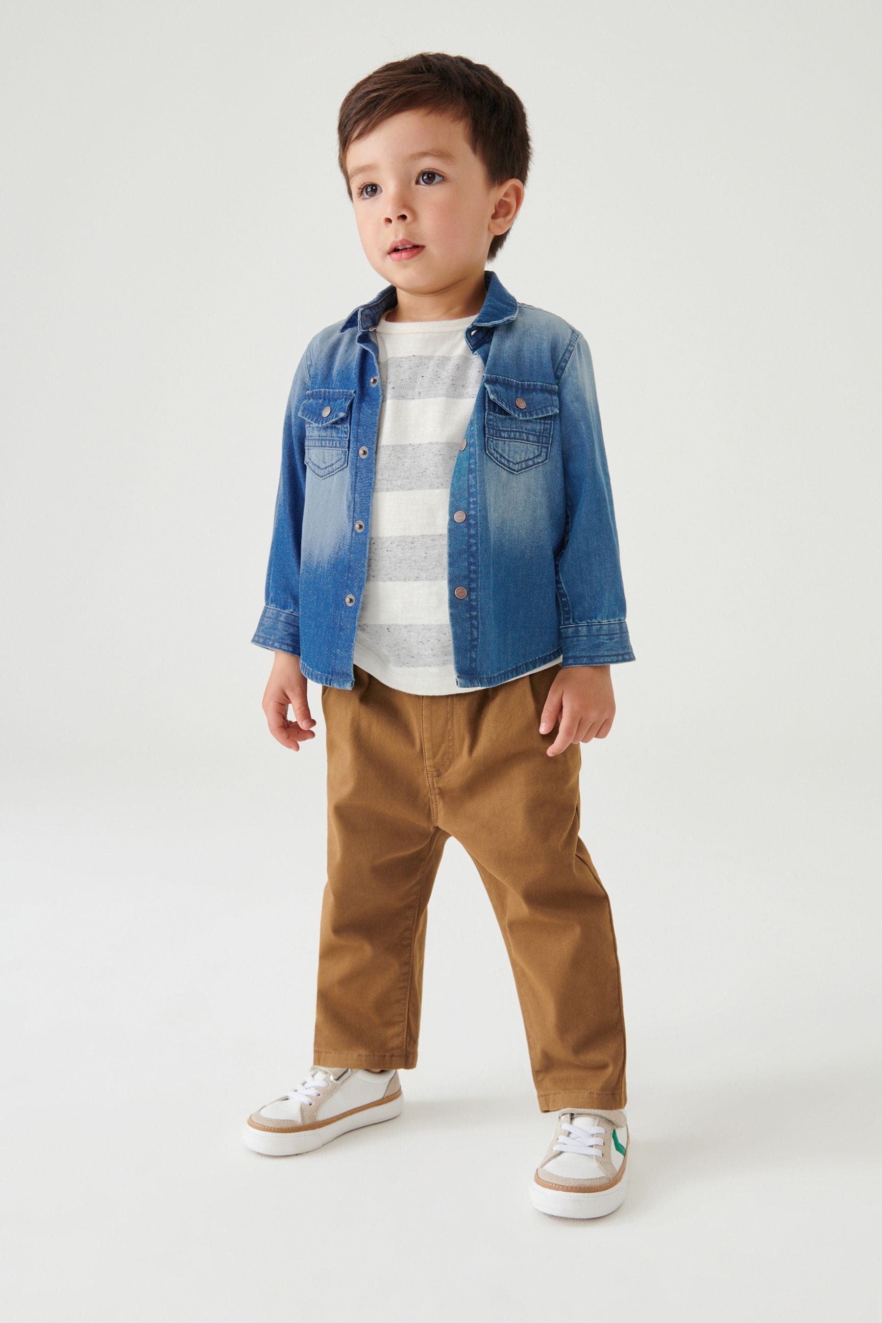 Blue Washed Long Sleeve Denim Shirt (3mths-7yrs)