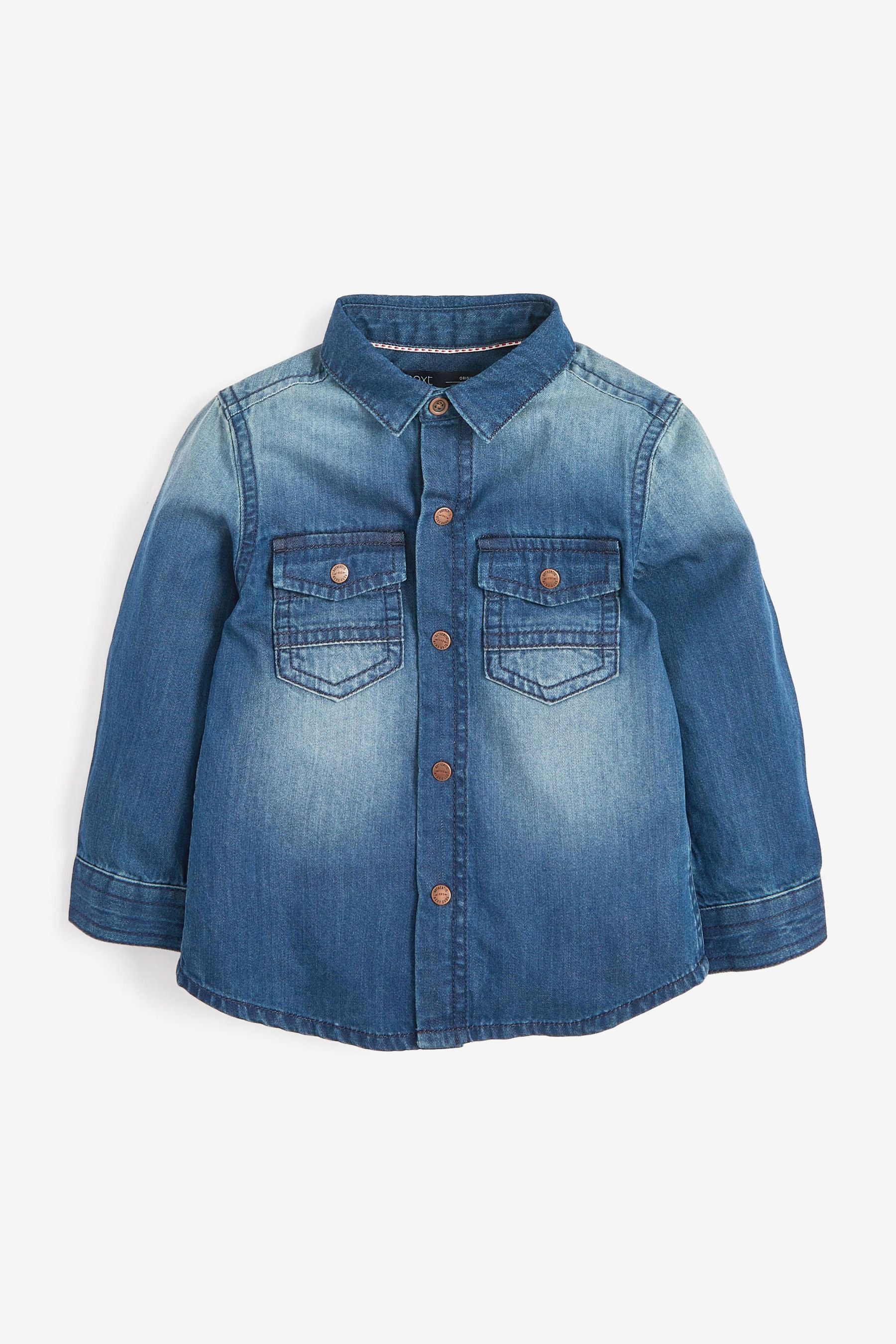 Blue Washed Long Sleeve Denim Shirt (3mths-7yrs)