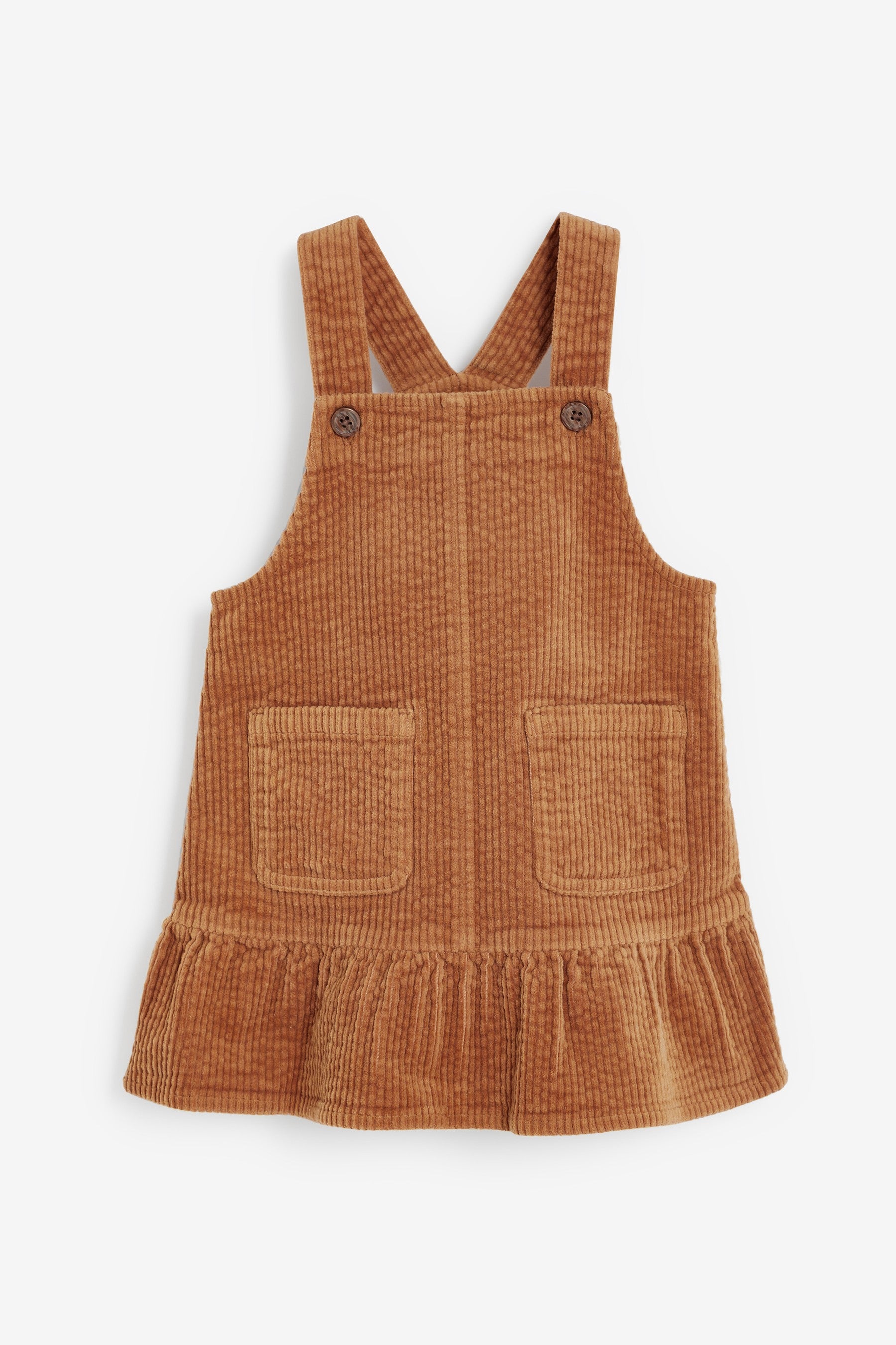 Tan Frill Cord Pinafore (3mths-7yrs)