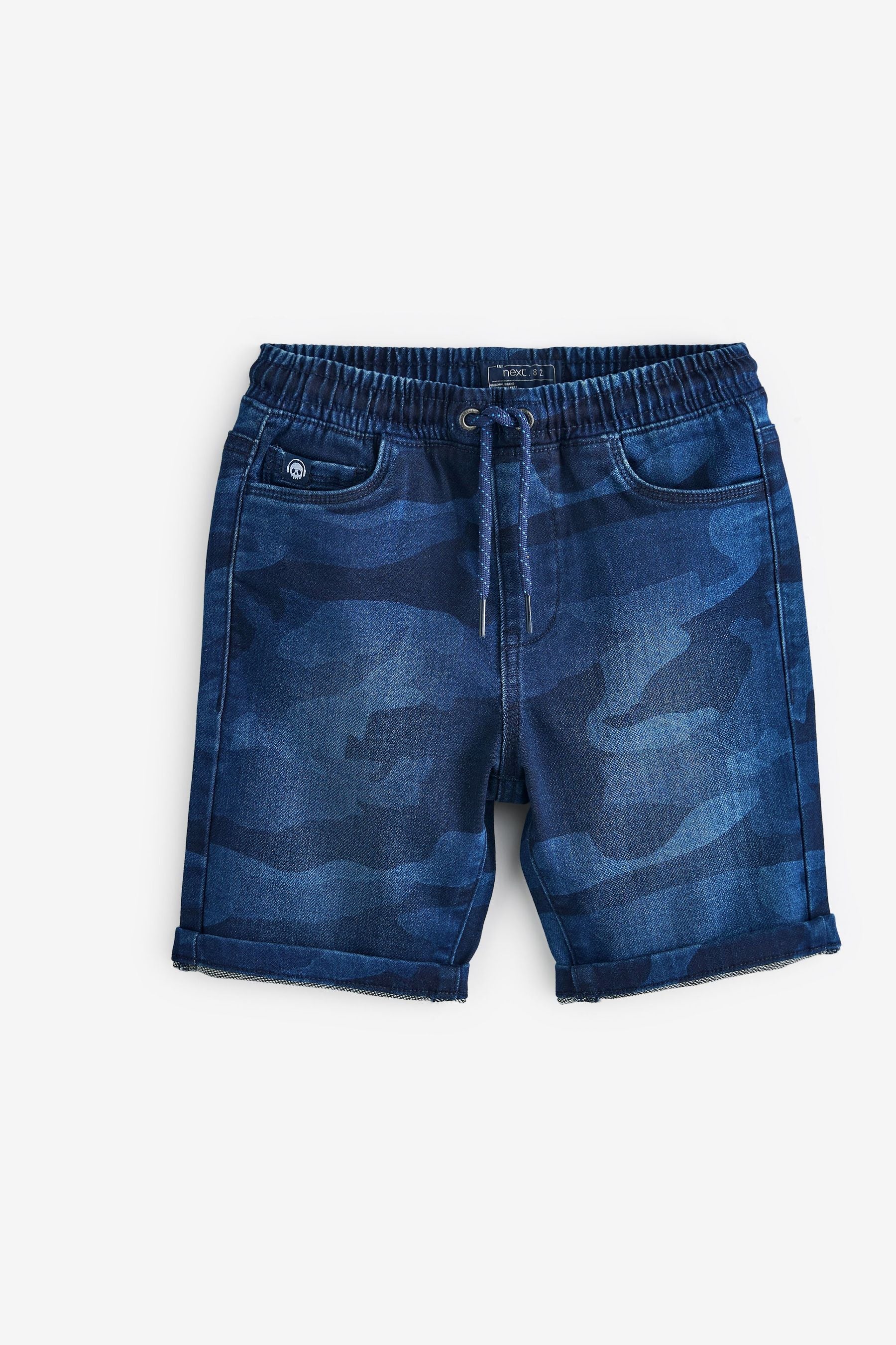 Blue Camo Jersey Denim Shorts (3-16yrs)