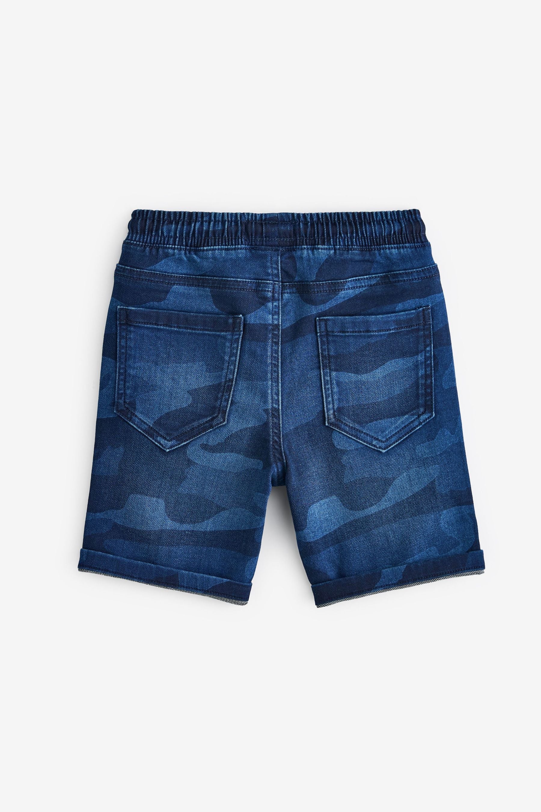 Blue Camo Jersey Denim Shorts (3-16yrs)