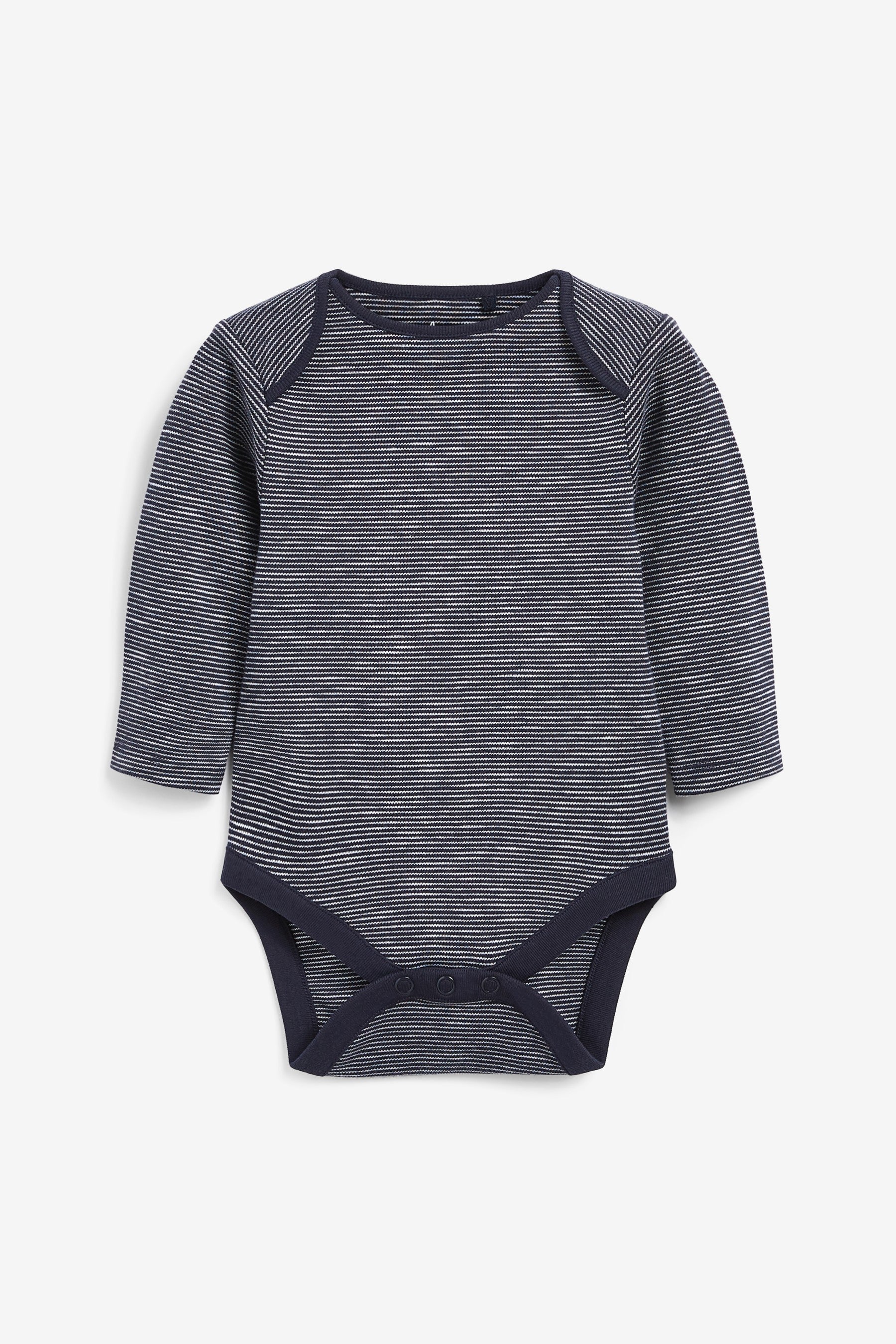 Navy Blue Star 3 Pack Baby Long Sleeve Bodysuits