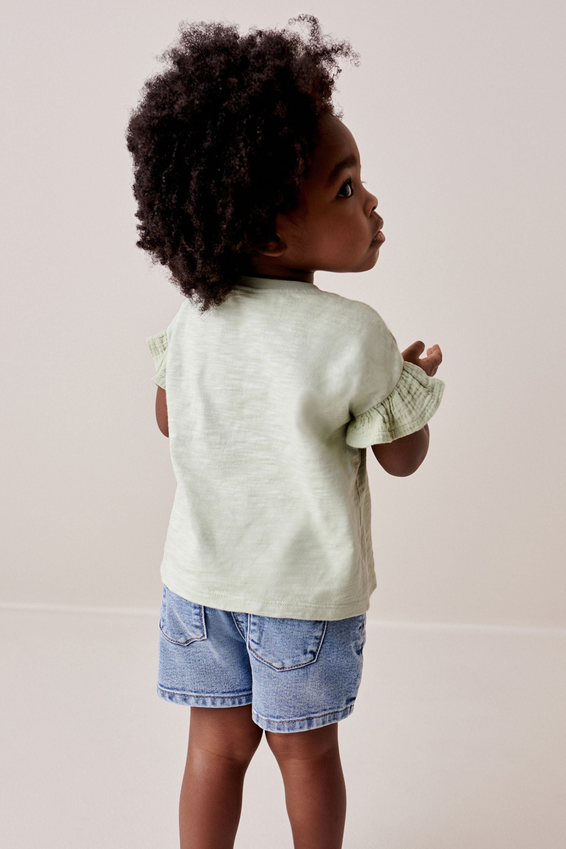 Pale Green Crochet Butterfly T-Shirt (3mths-7yrs)